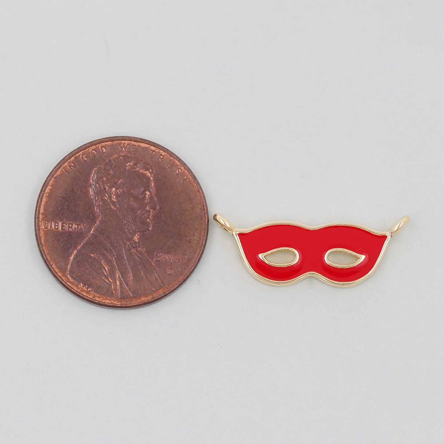 Gold enamel mask Charms,18K Gold Filled Mask Pendant,Mask Masquerade Charm Bracelet Necklace for DIY Jewelry Making Supply