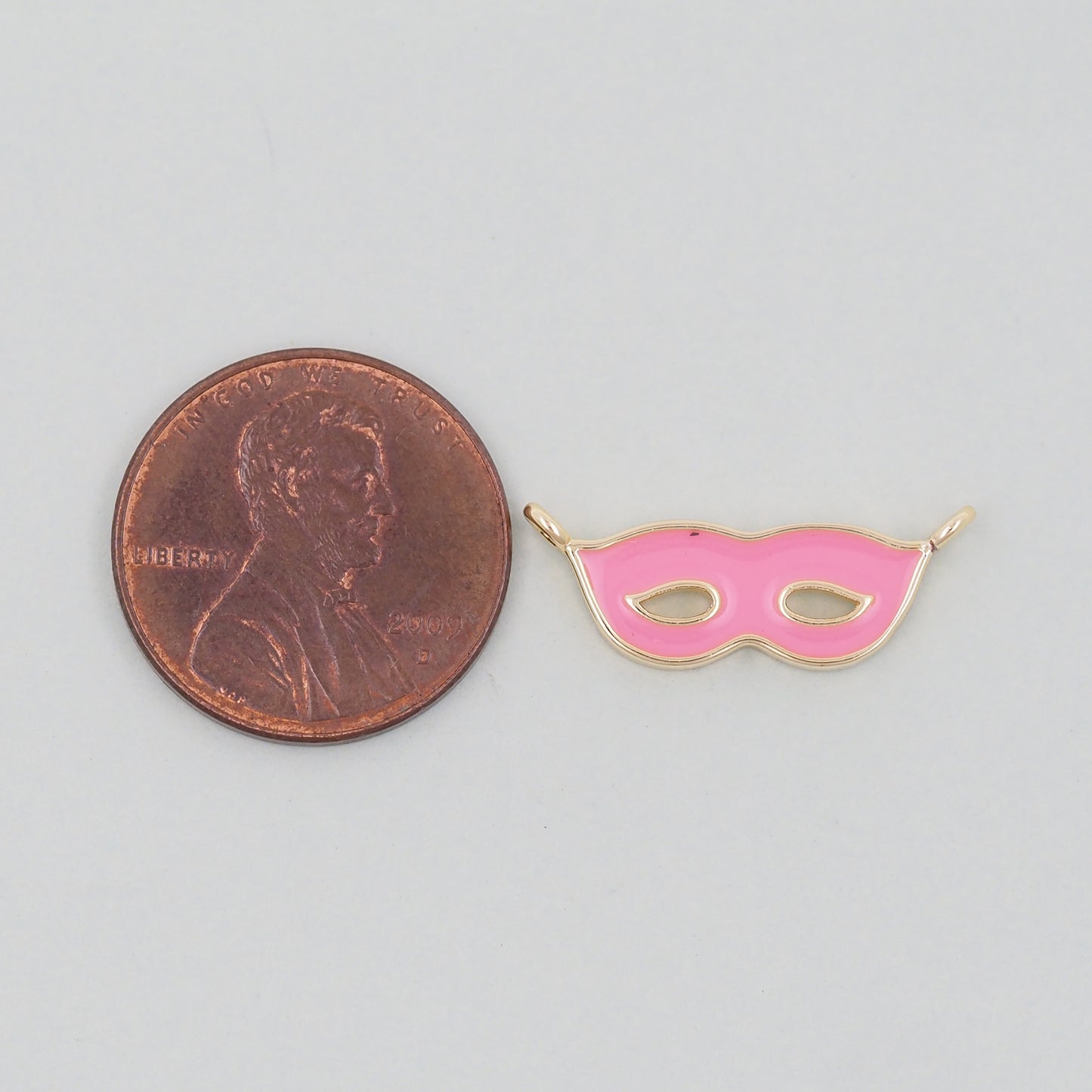Gold enamel mask Charms,18K Gold Filled Mask Pendant,Mask Masquerade Charm Bracelet Necklace for DIY Jewelry Making Supply