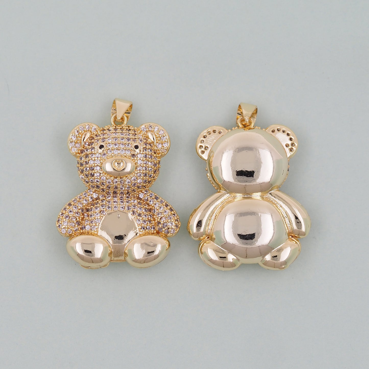 Gold Bear Charms,18K Gold Filled Bear Pendant,cute Bear Charm Bracelet Necklace for DIY Jewelry Making Supply