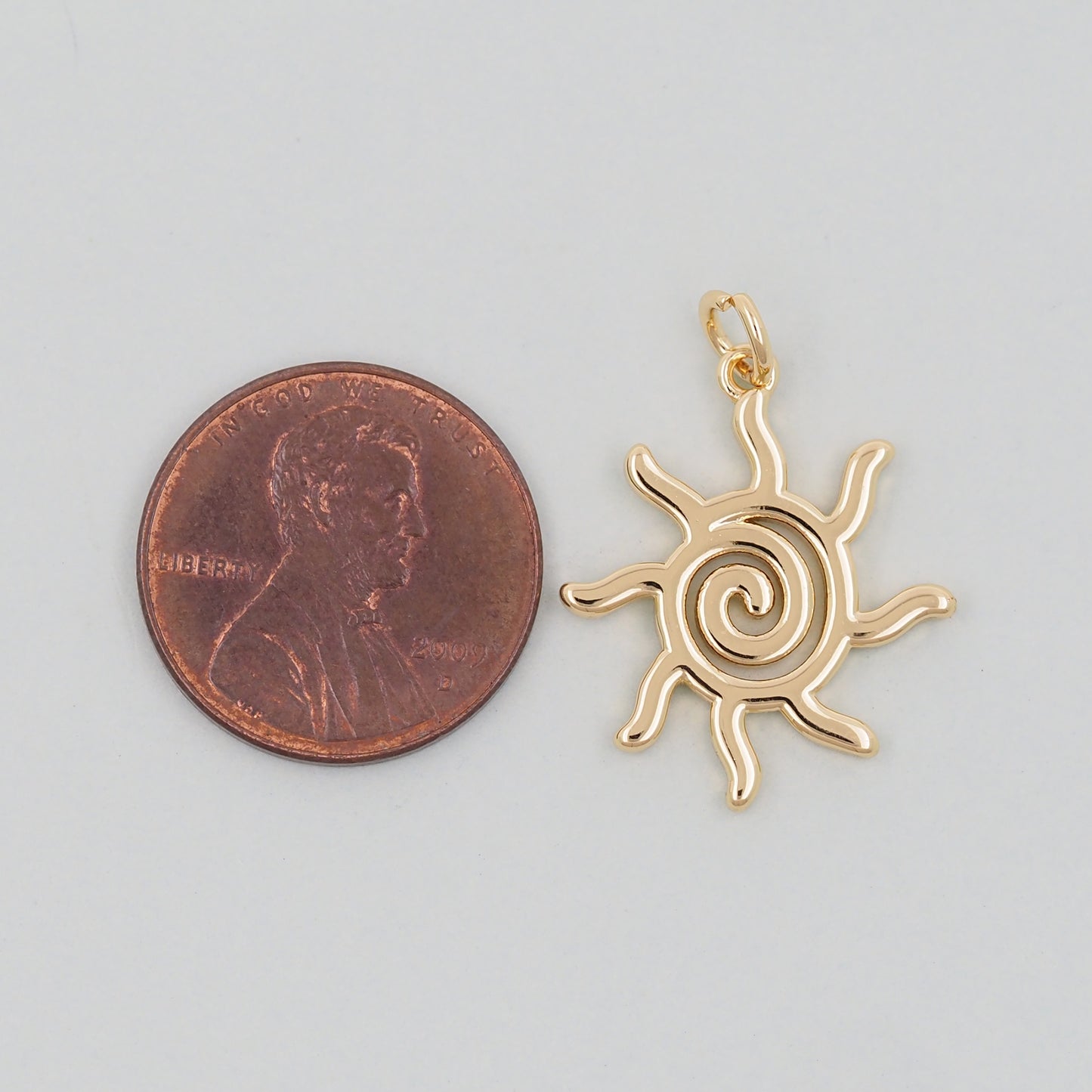 Gold Sun Charms,18K Gold Filled Sun Pendant,celestial Charm Bracelet Necklace for DIY Jewelry Making Supply