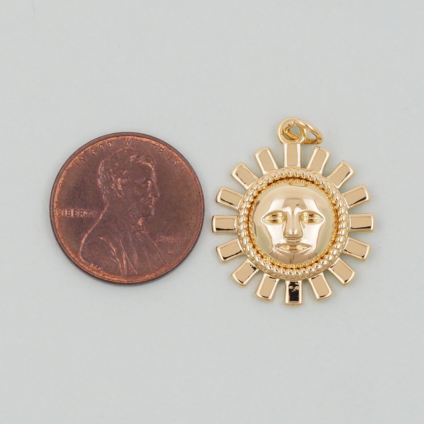Gold Sun Charms,18K Gold Filled Sun Pendant,celestial Charm Bracelet Necklace for DIY Jewelry Making Supply