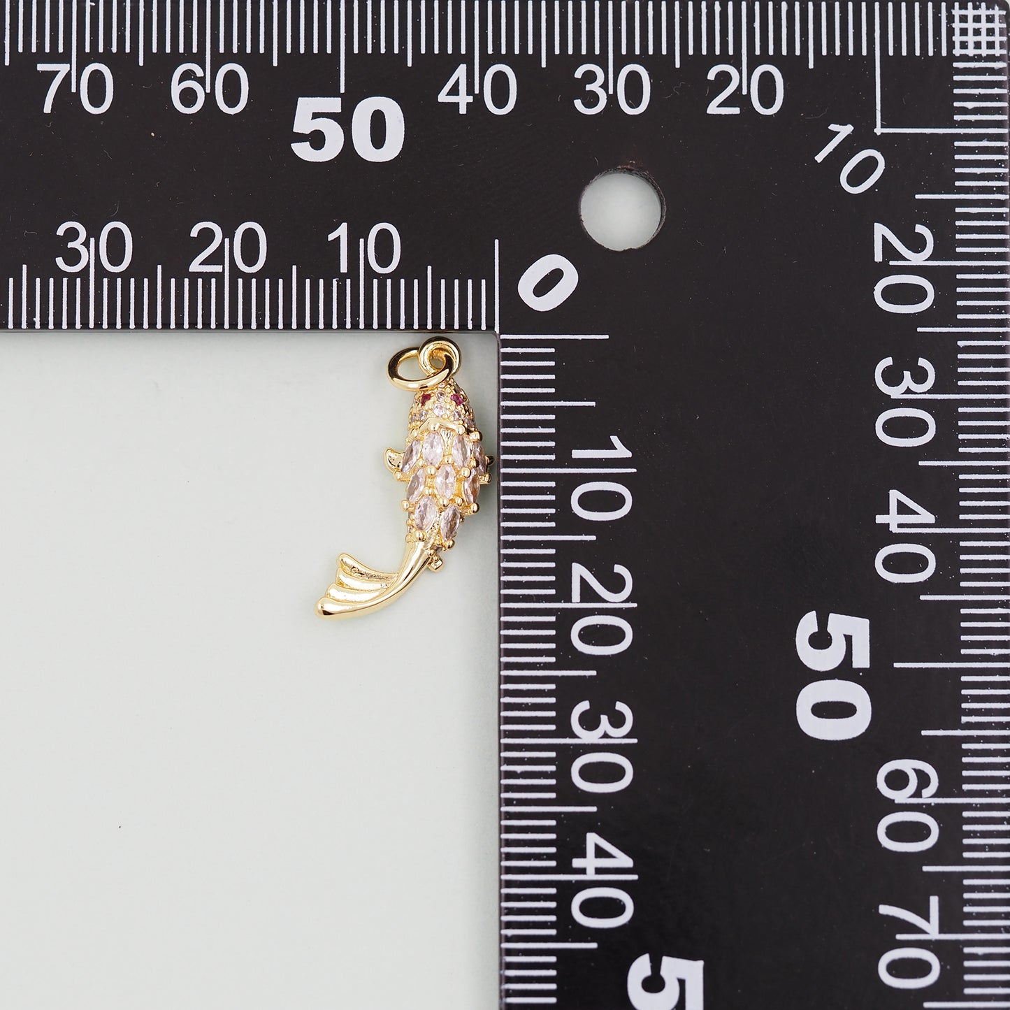 Gold Fish Charms,18K Gold Filled CZ fish Pendant,fish Charm Bracelet Necklace for DIY Jewelry Making Supply