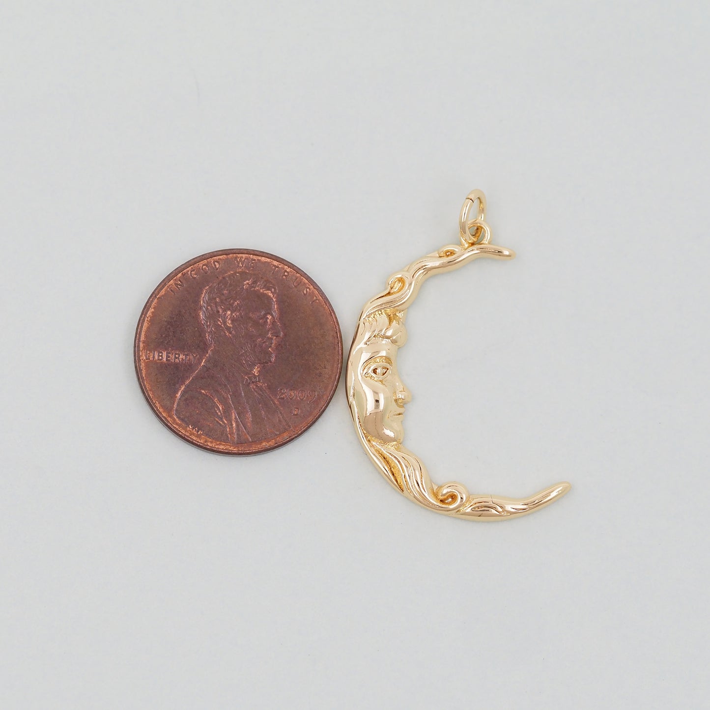 Gold Moon Charms,18K Gold Filled Moon Pendant,CZ Micro Pave Celestial Charm Bracelet Necklace for DIY Jewelry Making Supply