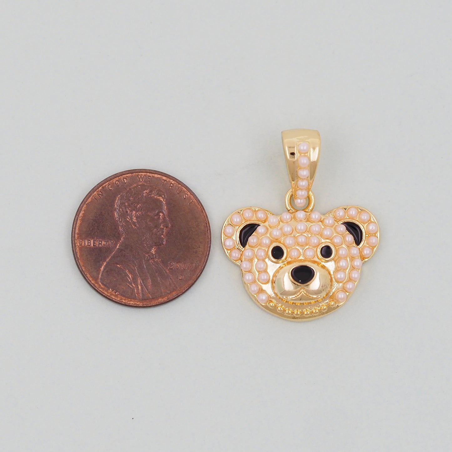 Gold Bear Charms,18K Gold Filled Bear Pendant,cute Bear Charm Bracelet Necklace for DIY Jewelry Making Supply
