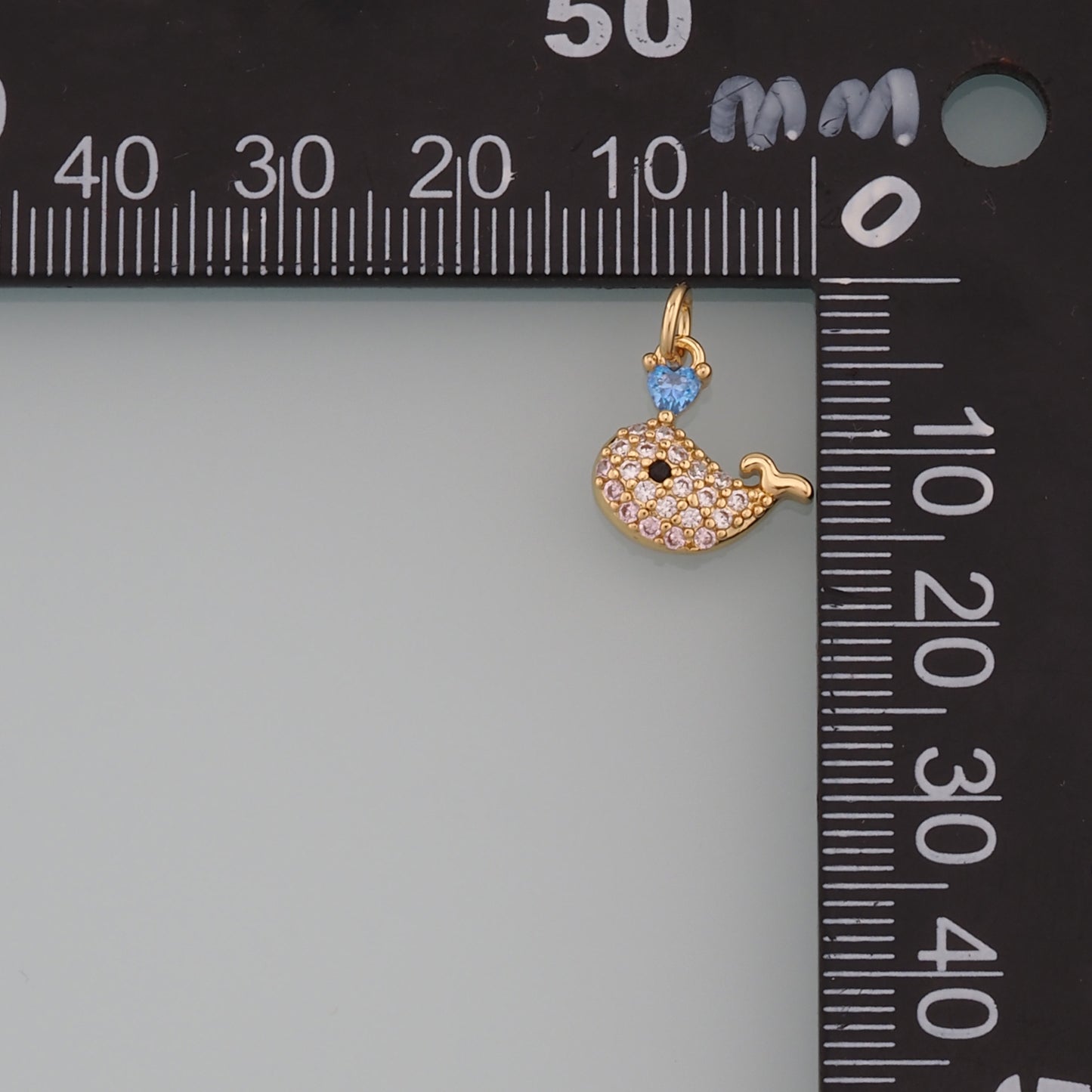 Gold Sea Animals Charms,18K Gold Filled Whale Pendant,CZ Micro Pave Whale Charm Bracelet Necklace for DIY Jewelry Making Supply