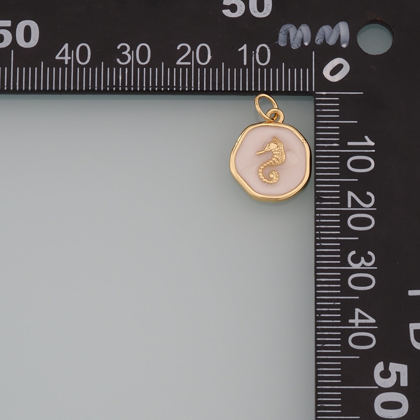 Gold Sea Animals Charm,18K Gold Filled Seahorse Pendant,Enamel Seahorse Charm Bracelet Necklace for DIY Jewelry Making Supply