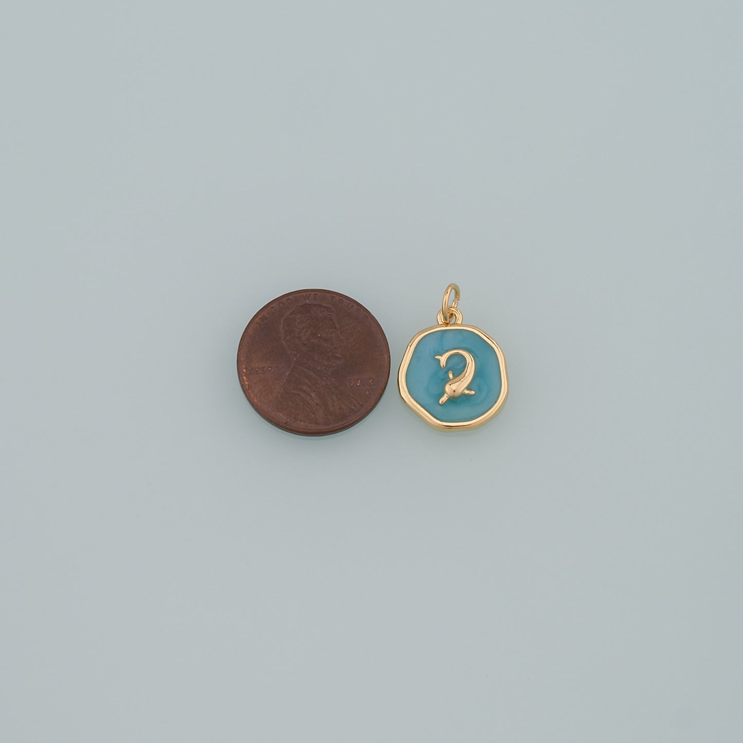 Cute Dolphin Charms,18K Gold Filled Enamel Dolphin Pendant,Dolphin Charm Bracelet Necklace for DIY Jewelry Making Supply