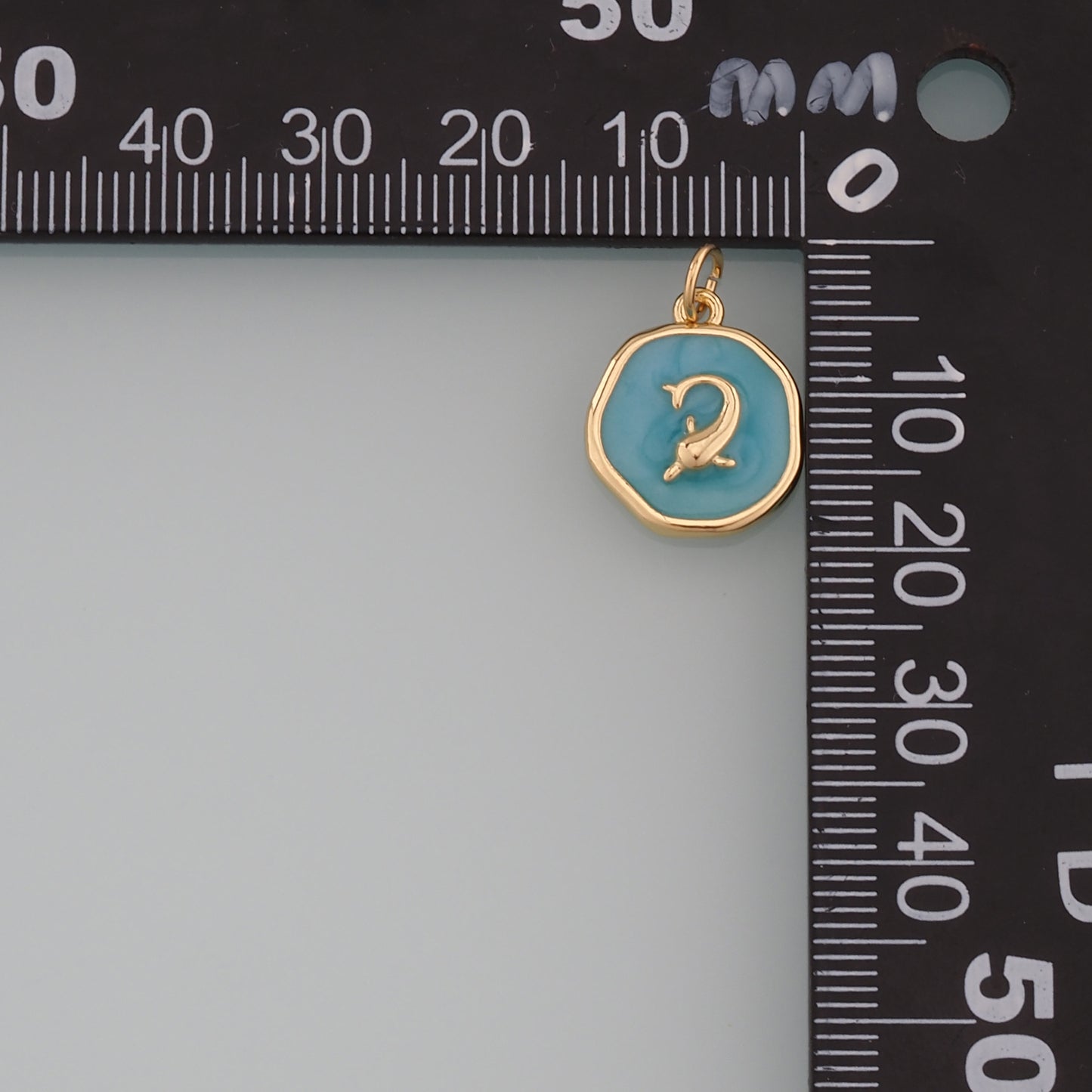 Cute Dolphin Charms,18K Gold Filled Enamel Dolphin Pendant,Dolphin Charm Bracelet Necklace for DIY Jewelry Making Supply