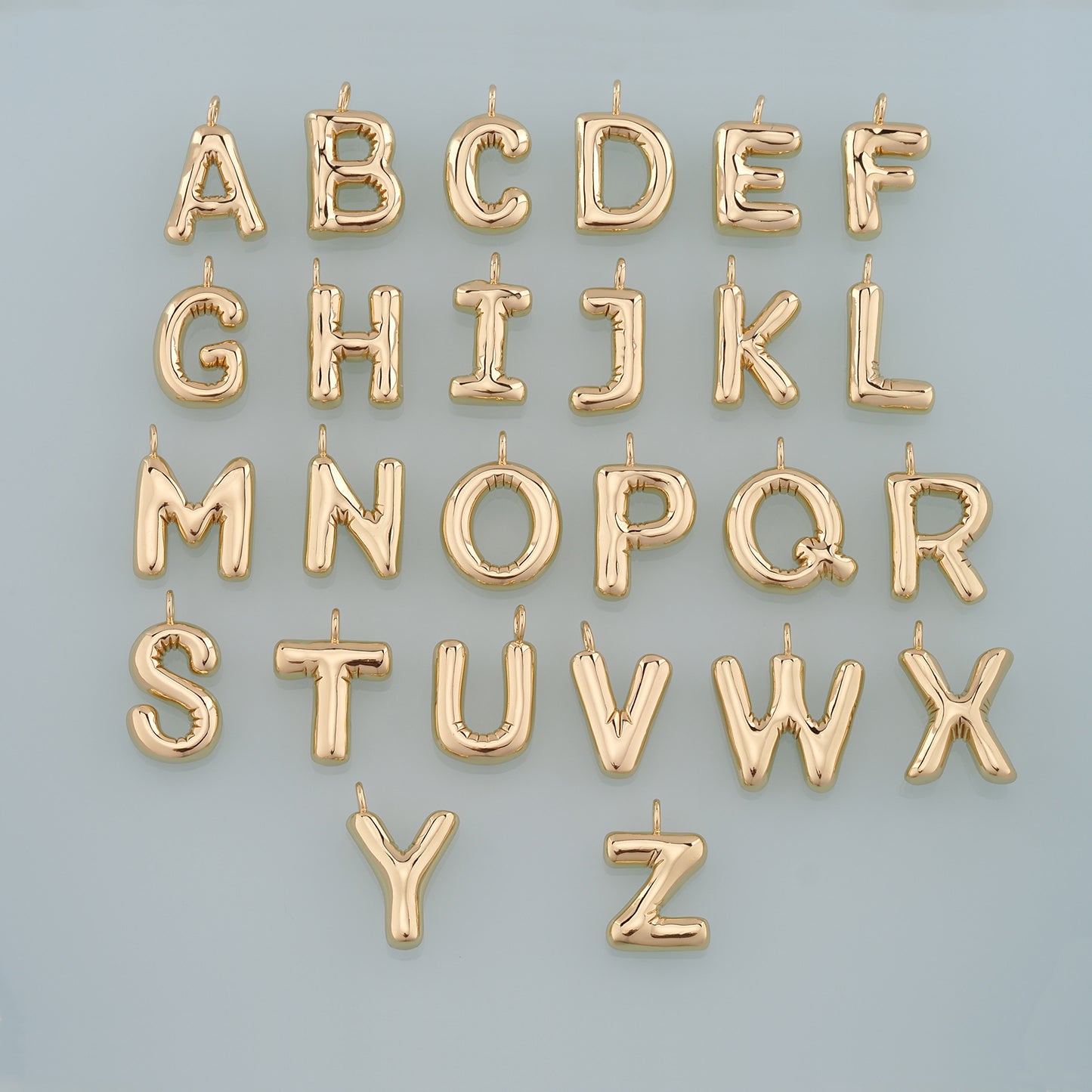 Gold letter Charms,18K Gold Filled letter Pendant,Initial Charm Bracelet Necklace for DIY Jewelry Making Supply