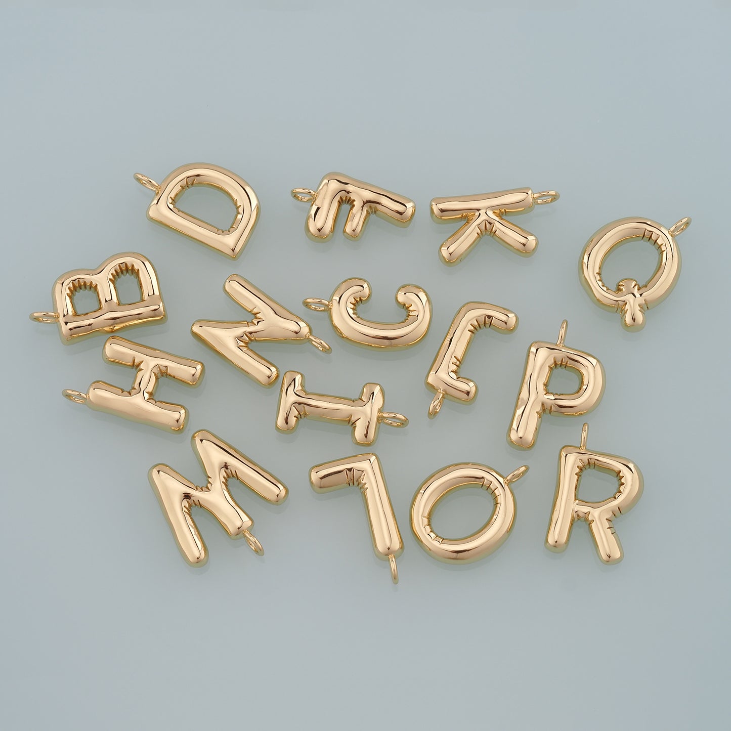 Gold letter Charms,18K Gold Filled letter Pendant,Initial Charm Bracelet Necklace for DIY Jewelry Making Supply