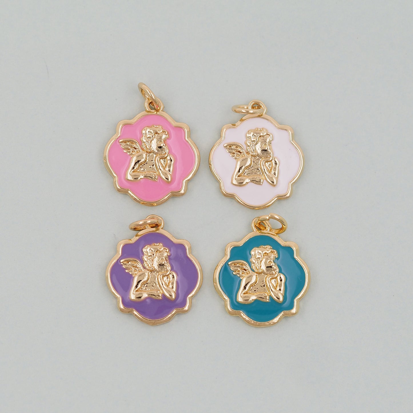 Gold Angel Charms,18K Gold Filled Angel Pendant,Angel Charm Bracelet Necklace for DIY Jewelry Making Supply