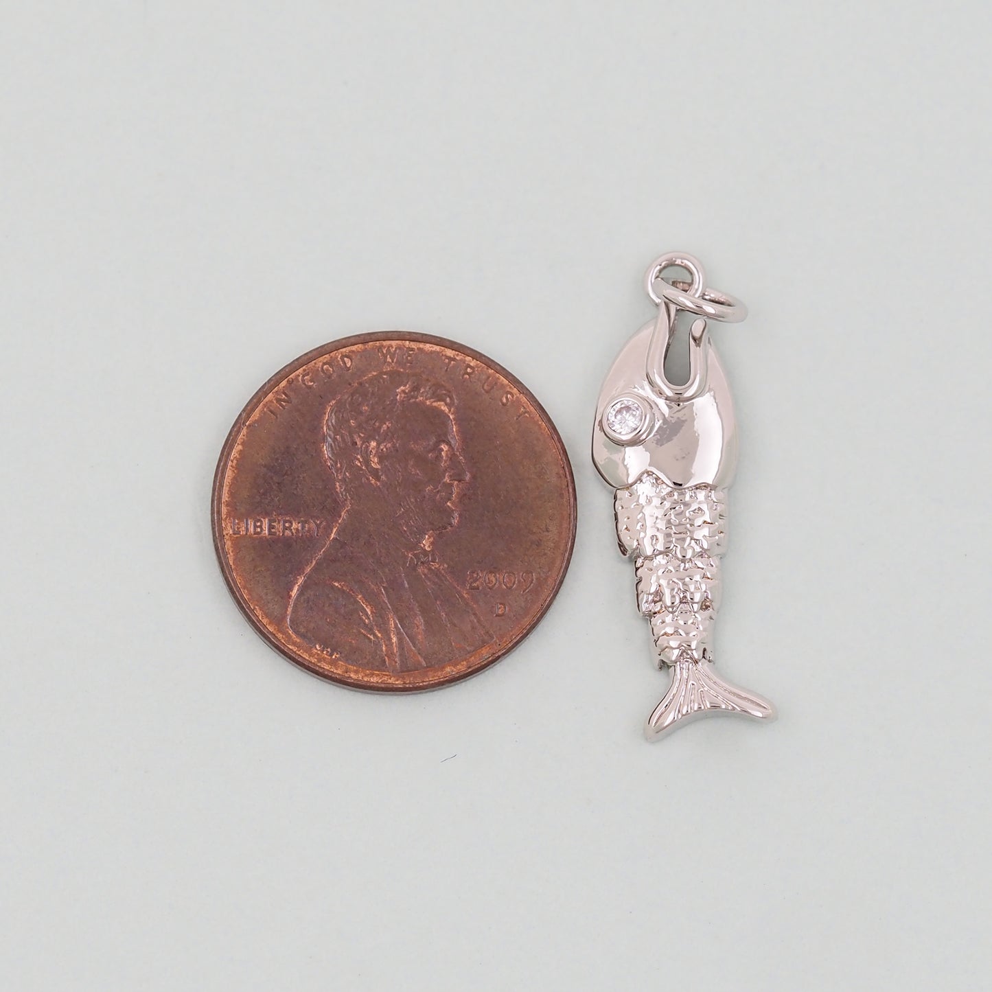 Gold Fish Charms,18K Gold Filled CZ Fish Pendant,Fish Charm Bracelet Necklace for DIY Jewelry Making Supply