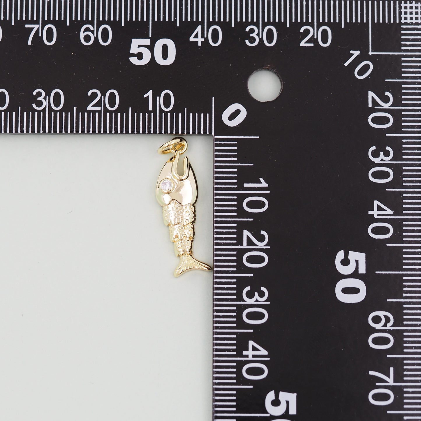 Gold Fish Charms,18K Gold Filled CZ Fish Pendant,Fish Charm Bracelet Necklace for DIY Jewelry Making Supply