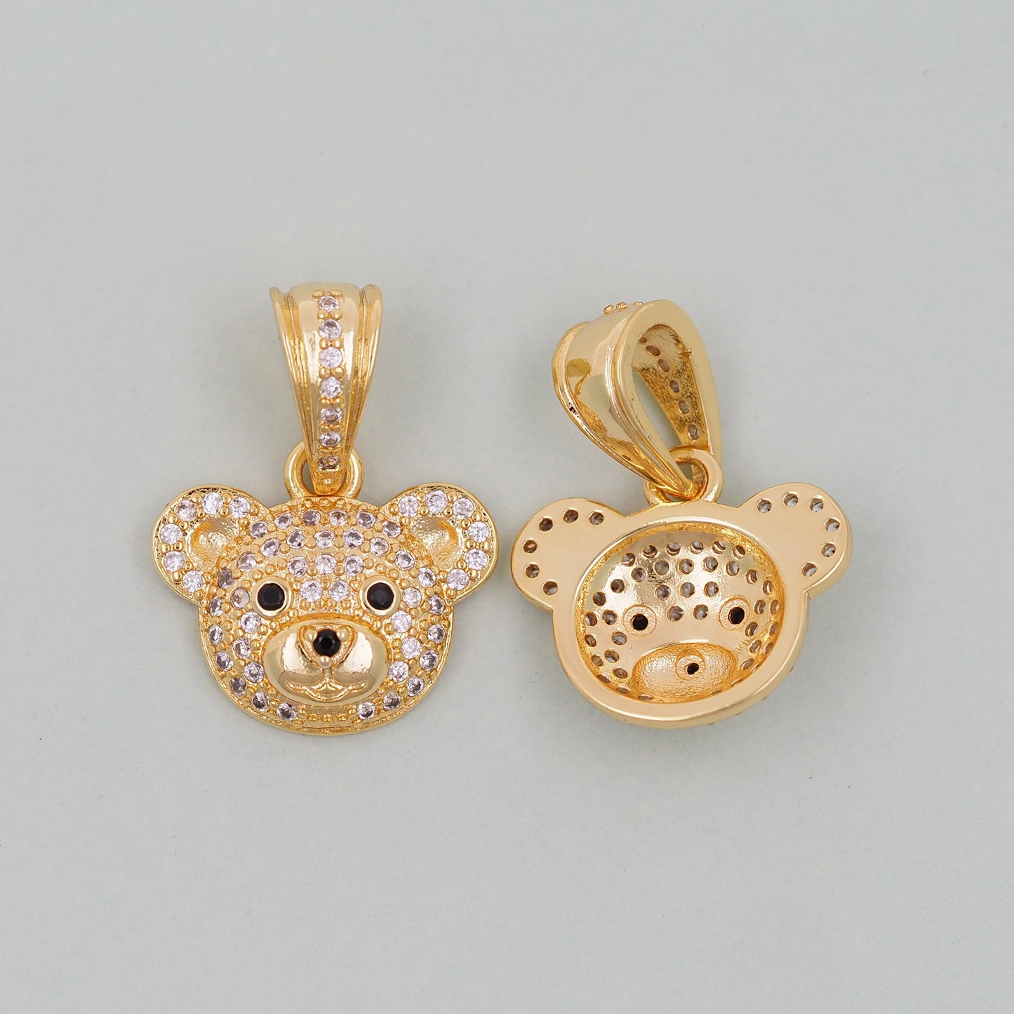 Gold Bear Charms,18K Gold Filled Bear Pendant,cute Bear Charm Bracelet Necklace for DIY Jewelry Making Supply