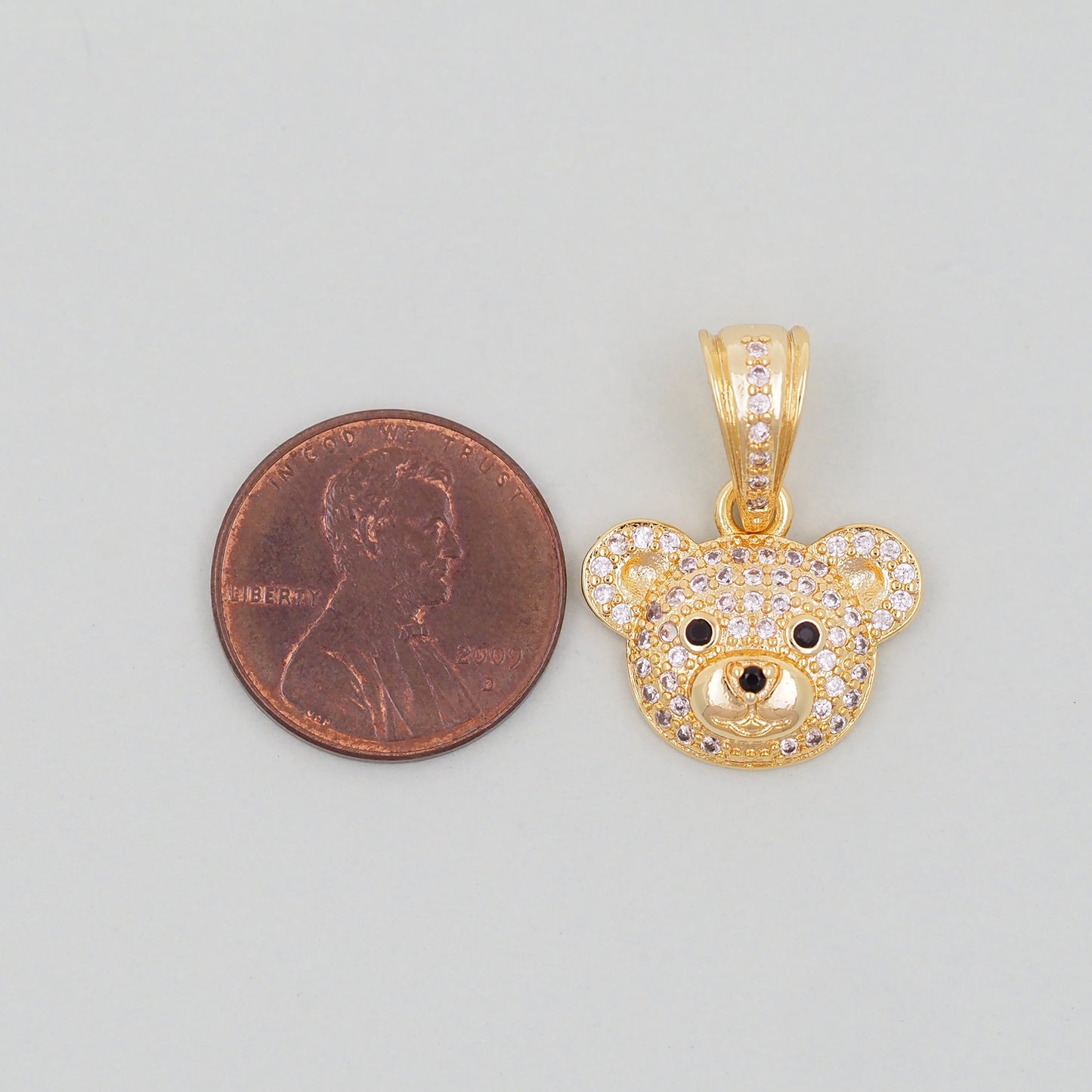 Gold Bear Charms,18K Gold Filled Bear Pendant,cute Bear Charm Bracelet Necklace for DIY Jewelry Making Supply