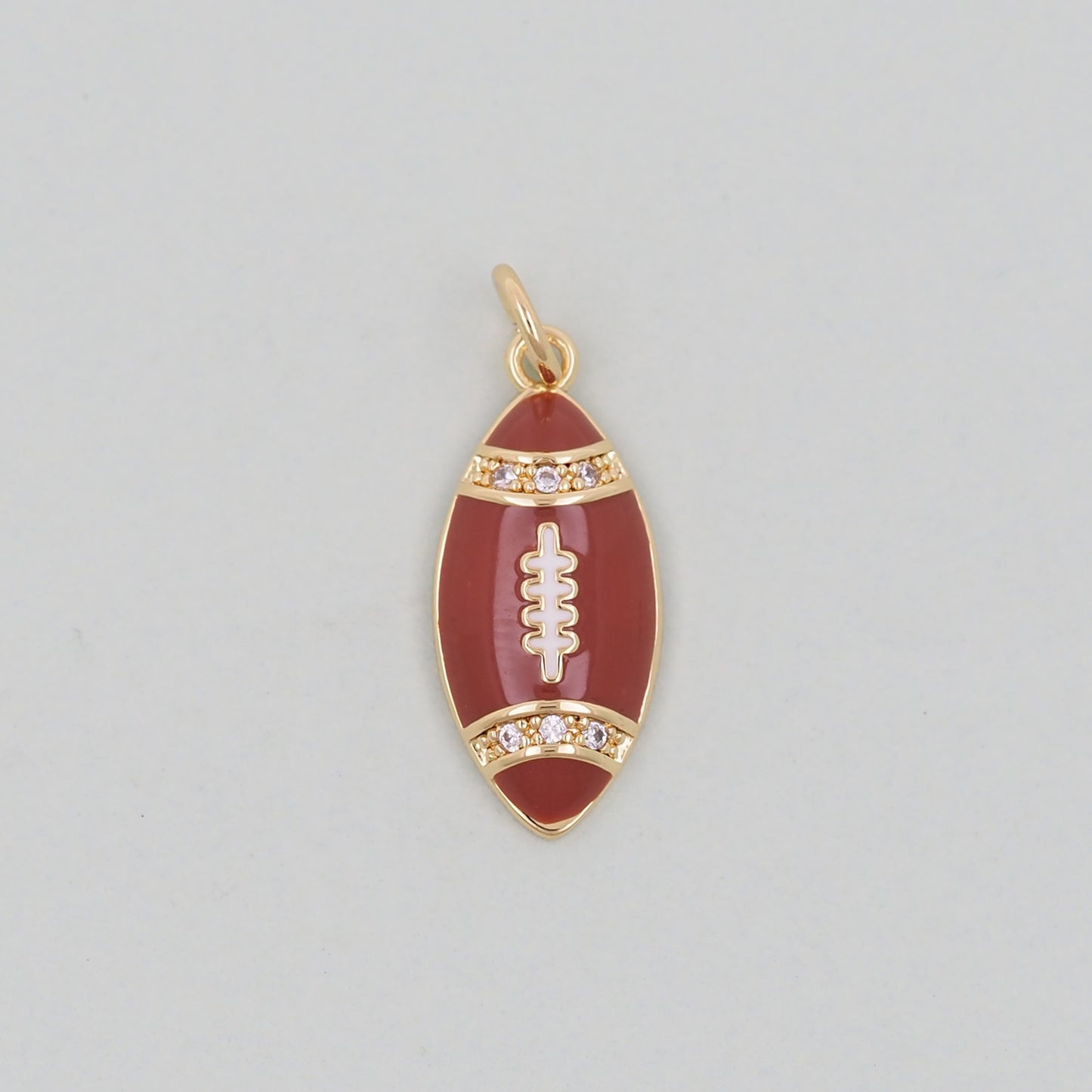 Gold Football Charms,18K Gold Filled Football Pendant,Football Charm Bracelet Necklace for DIY Jewelry Making Supply
