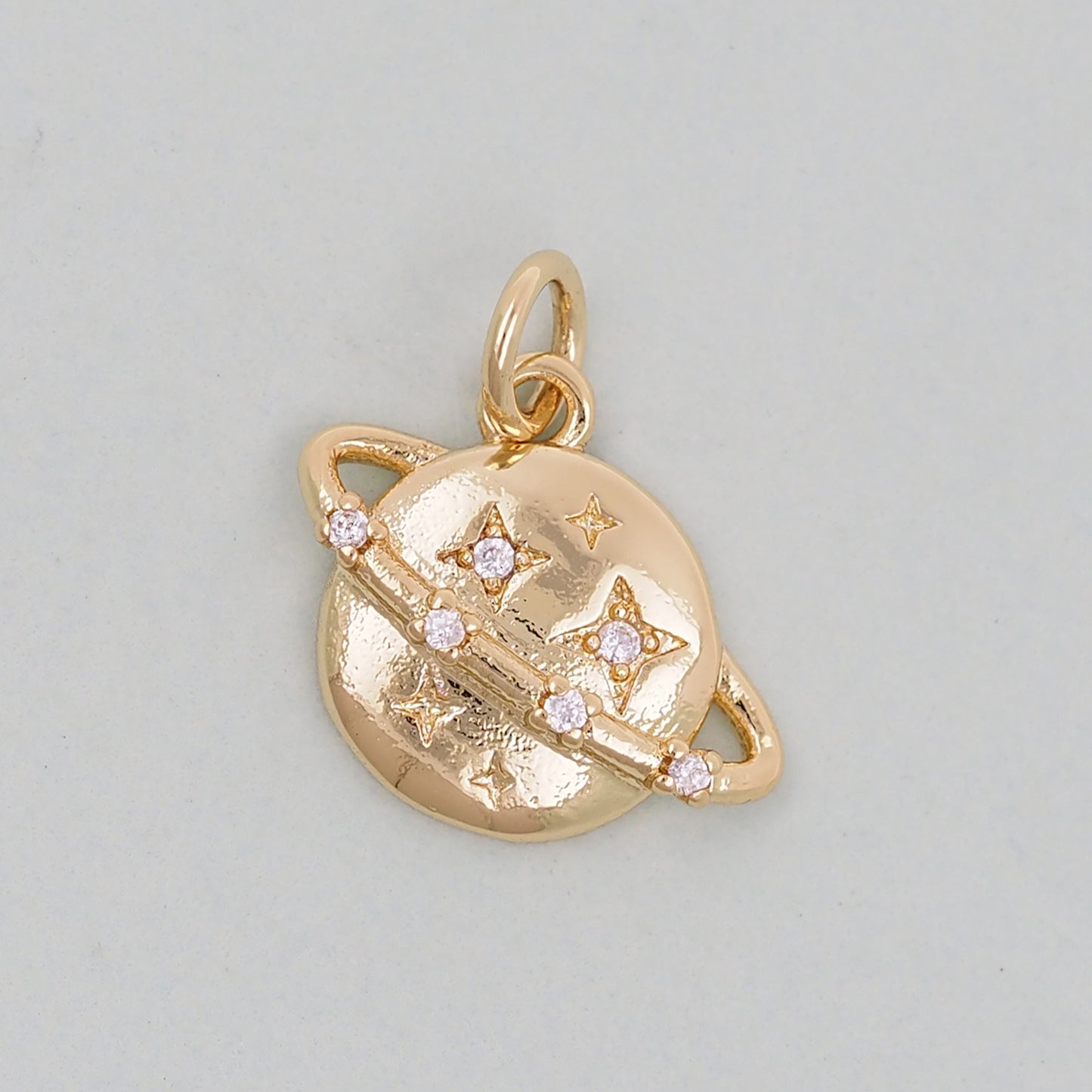 Gold Saturn Charms,18K Gold Filled Saturn Pendant,Silver Celestial Charm Bracelet Necklace for DIY Jewelry Making Supply
