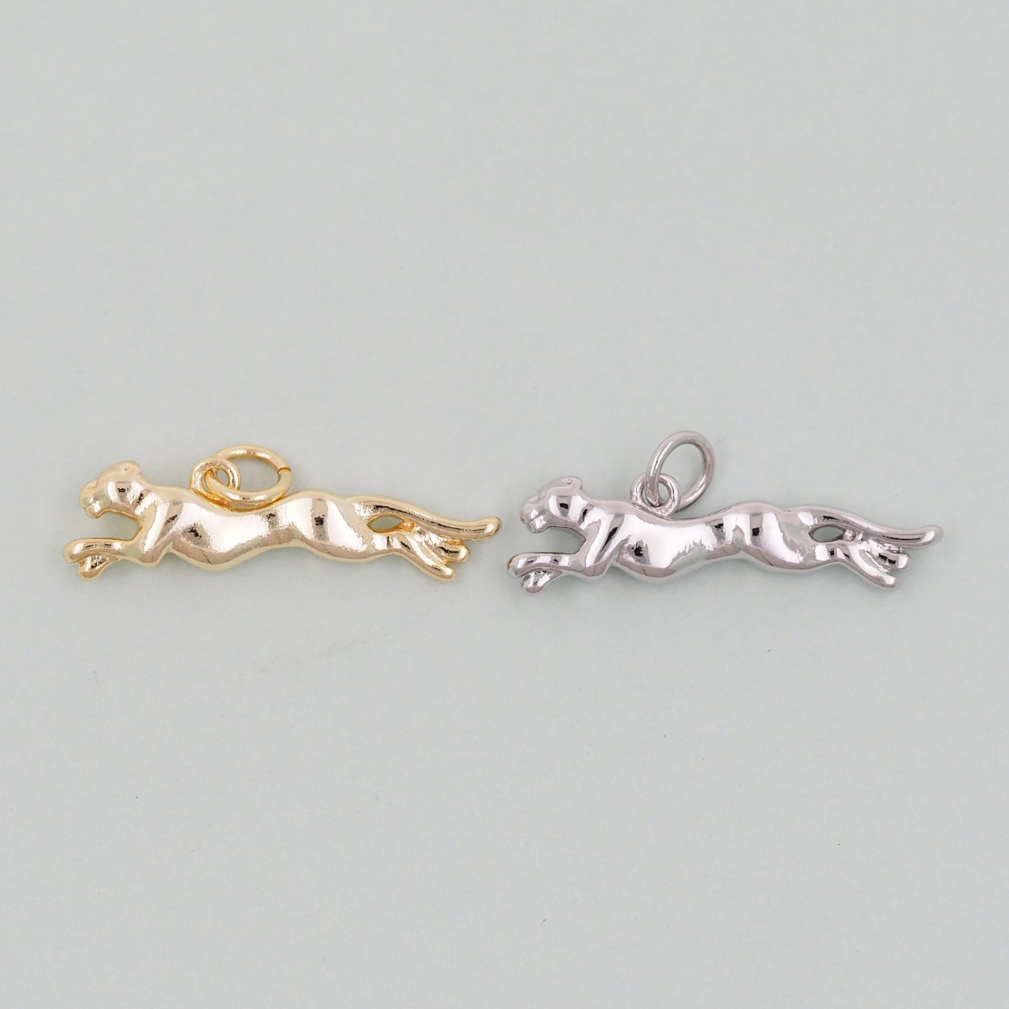 Gold leopard Charms,18K Gold Filled leopard Pendant,leopard Charm Bracelet Necklace for DIY Jewelry Making Supply