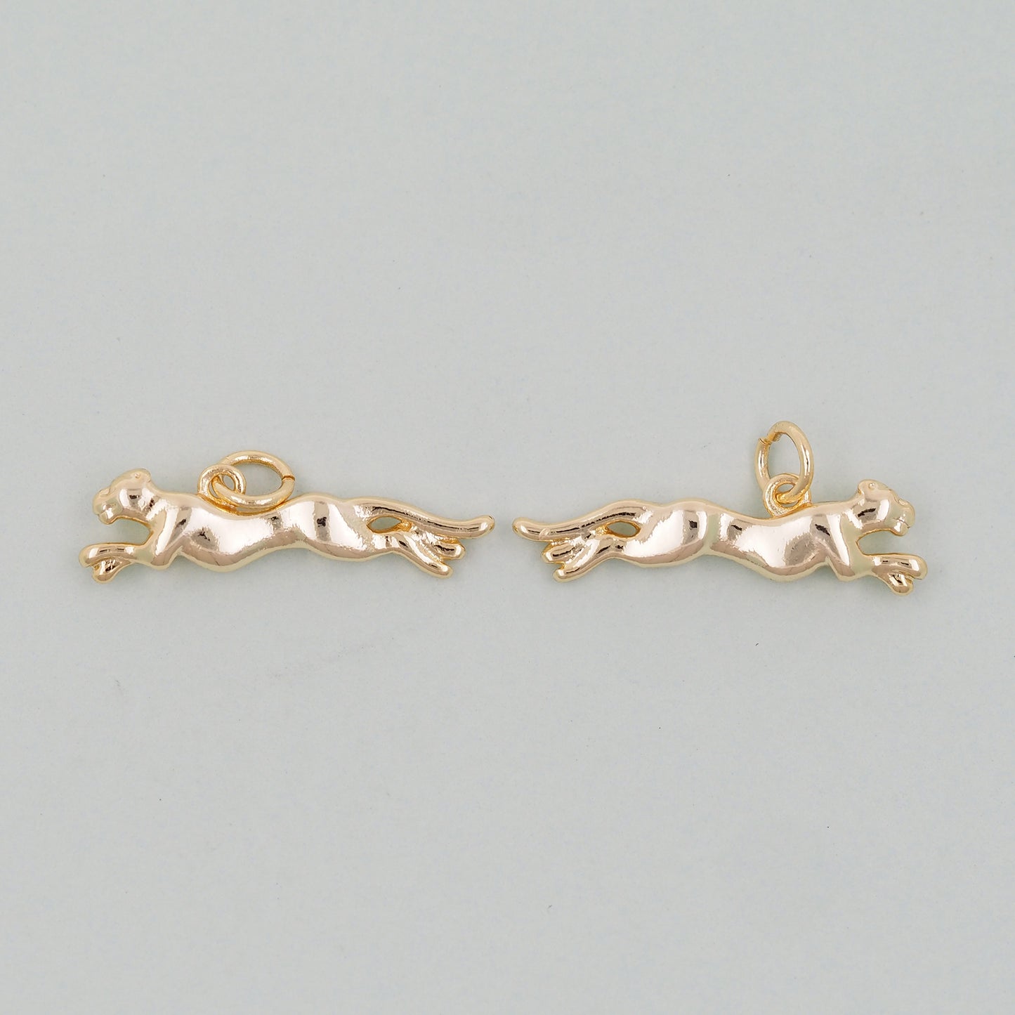 Gold leopard Charms,18K Gold Filled leopard Pendant,leopard Charm Bracelet Necklace for DIY Jewelry Making Supply