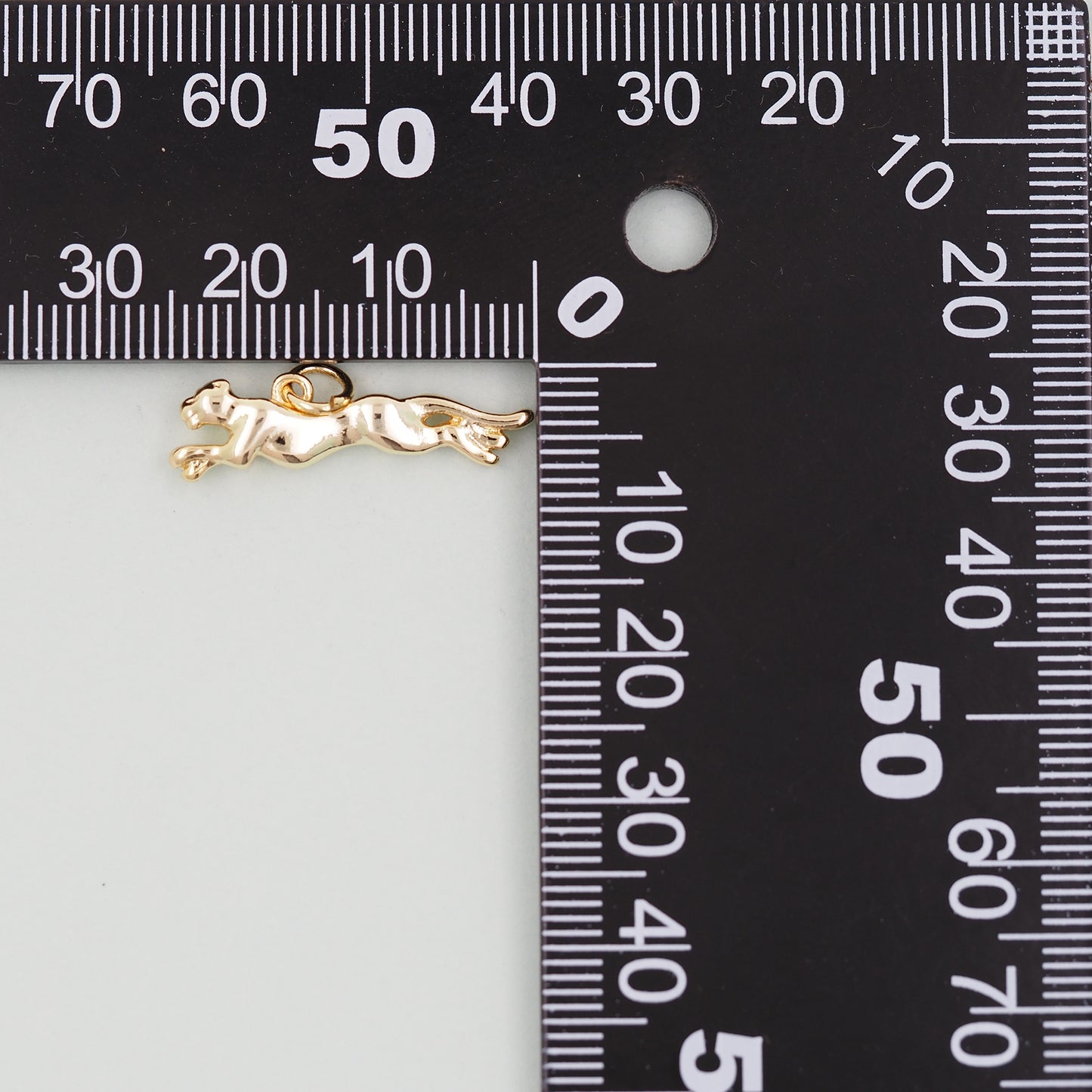 Gold leopard Charms,18K Gold Filled leopard Pendant,leopard Charm Bracelet Necklace for DIY Jewelry Making Supply