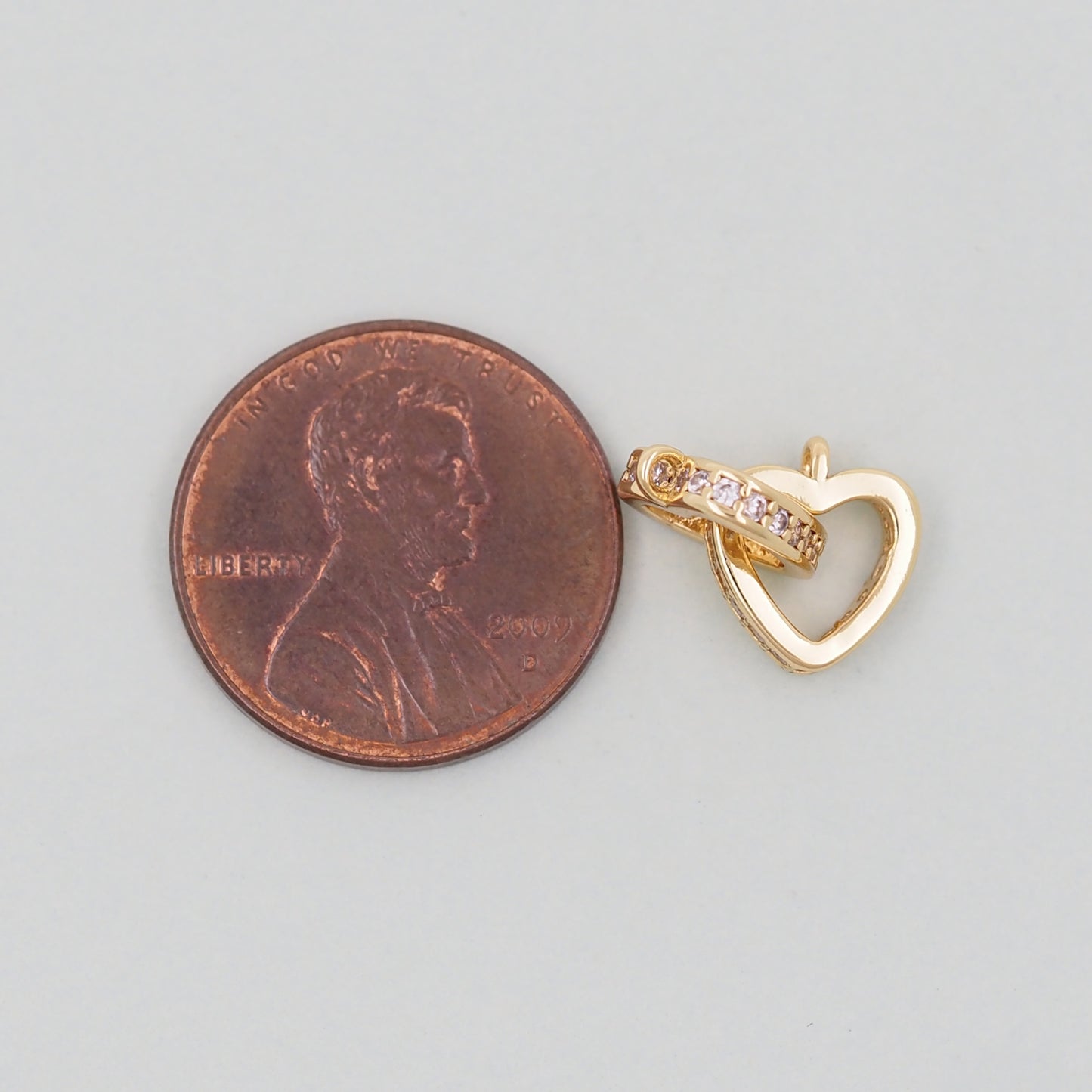 Gold Heart Charms,18K Gold Filled Heart Pendant,Heart Charm Bracelet Necklace for DIY Jewelry Making Supply