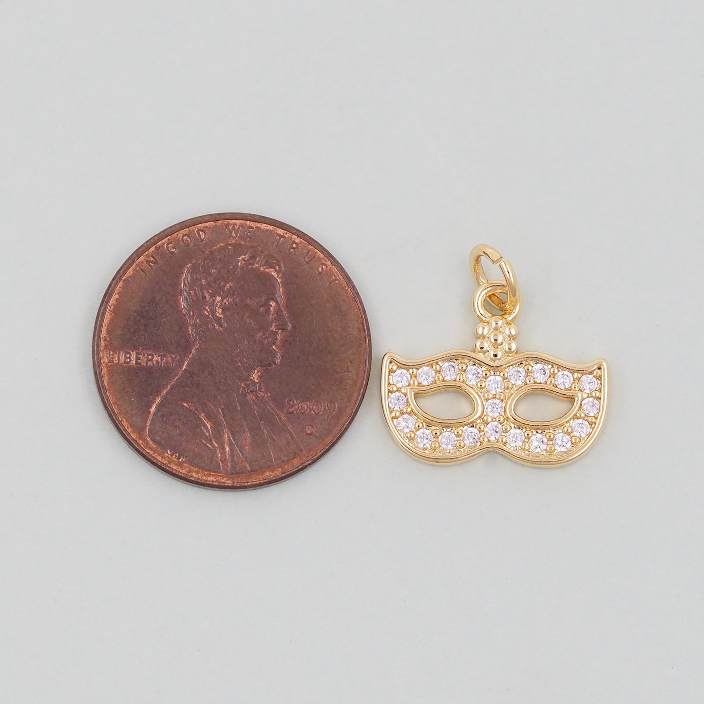 Gold mask Charms,18K Gold Filled Mask Pendant,Mask Masquerade Charm Bracelet Necklace for DIY Jewelry Making Supply