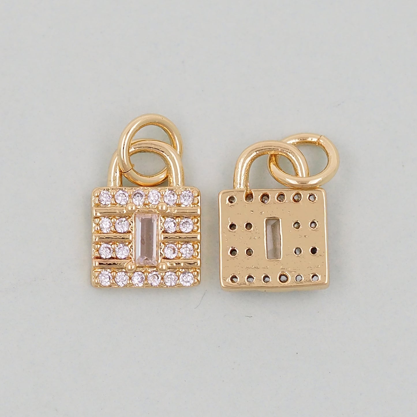 Gold Key Lock Charms,18K Gold Filled Key Pendant,Lock Charm Bracelet Necklace for DIY Jewelry Making Supply