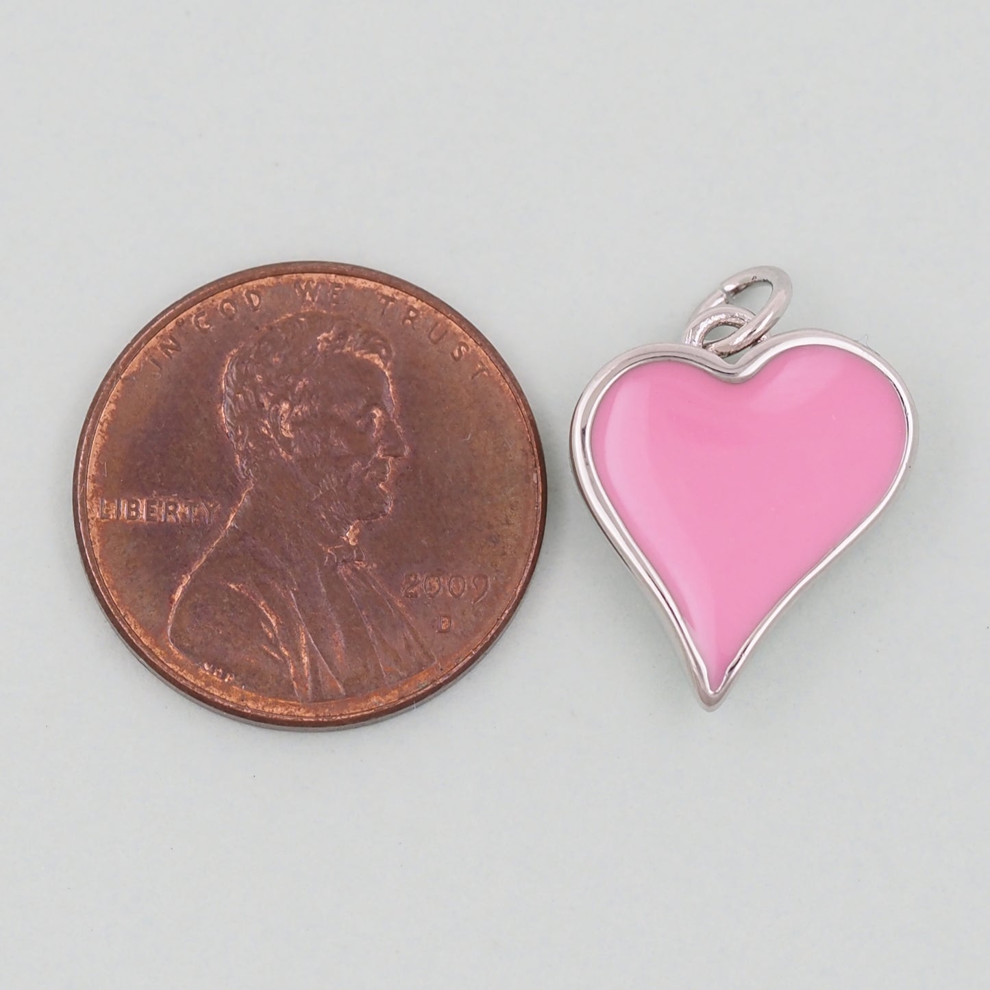 Gold Heart Charms,18K Gold Filled Heart Pendant,Enamel Heart Charm Bracelet Necklace for DIY Jewelry Making Supply