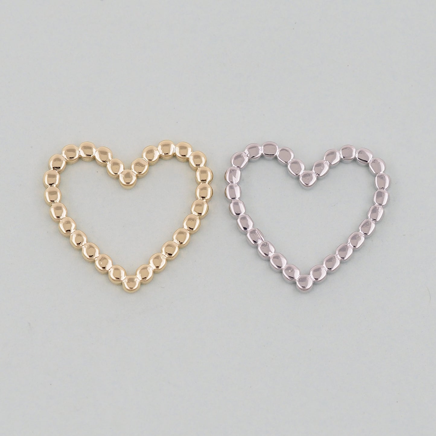 Gold Heart Charms,18K Gold Filled Heart Pendant,Heart Charm Bracelet Necklace for DIY Jewelry Making Supply