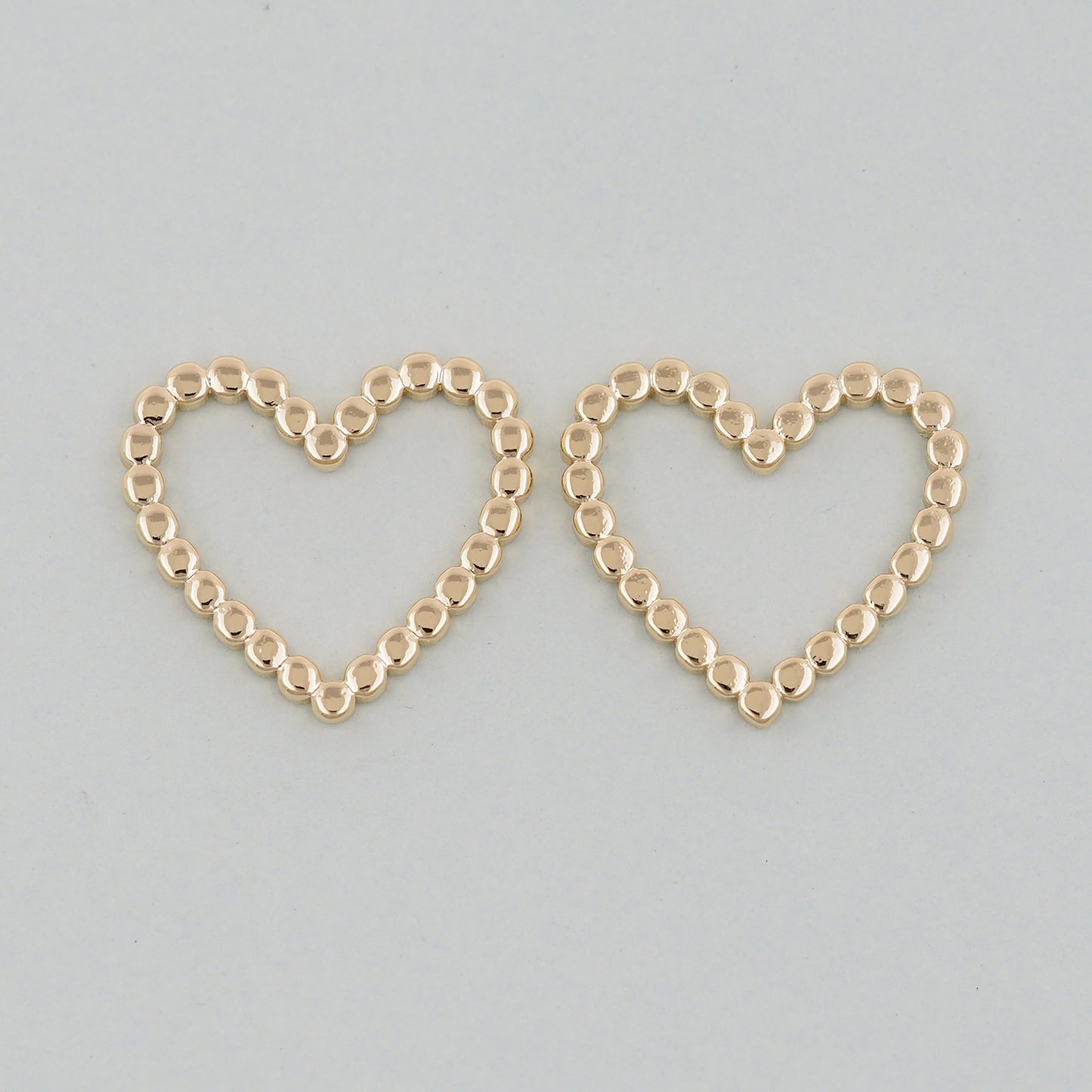 Gold Heart Charms,18K Gold Filled Heart Pendant,Heart Charm Bracelet Necklace for DIY Jewelry Making Supply