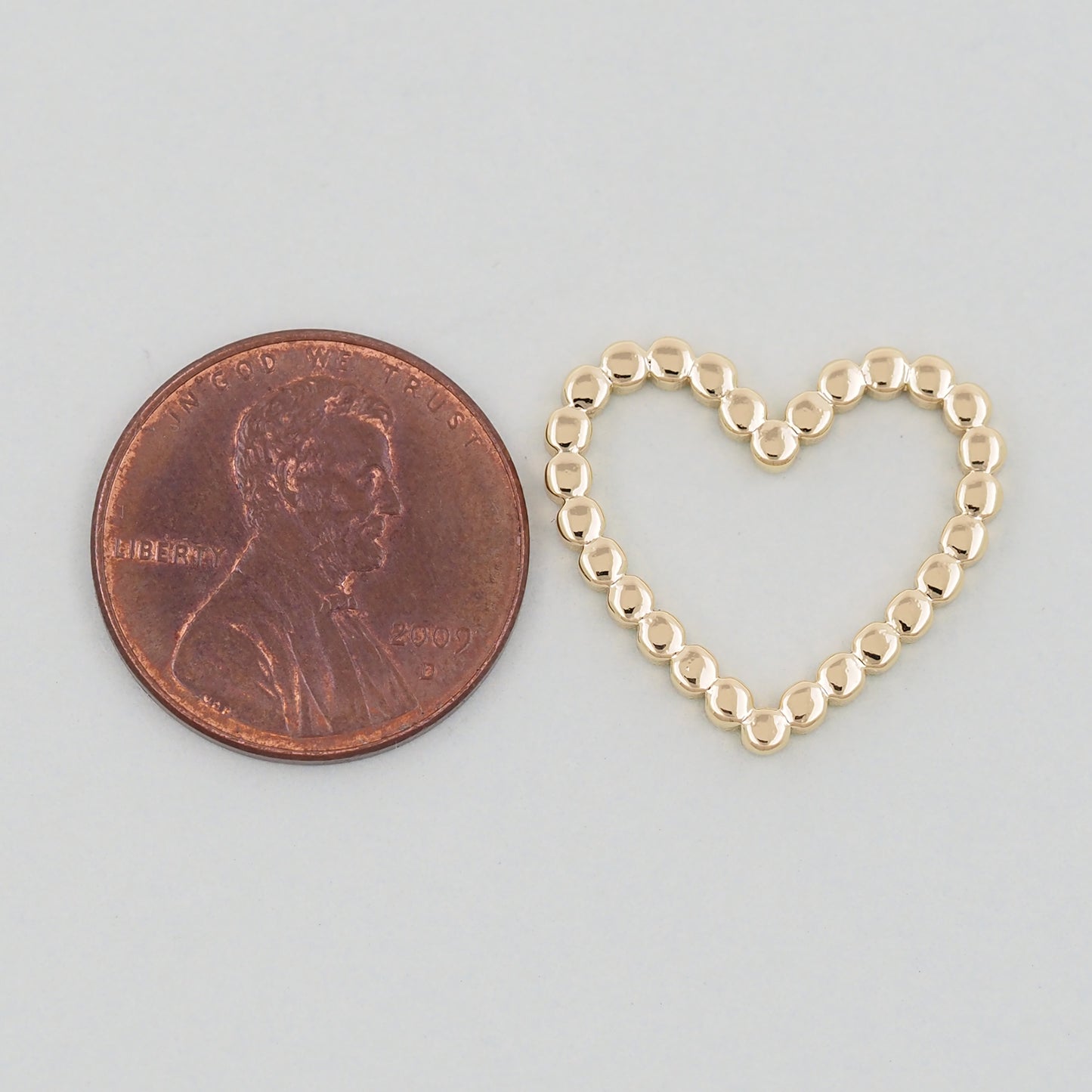 Gold Heart Charms,18K Gold Filled Heart Pendant,Heart Charm Bracelet Necklace for DIY Jewelry Making Supply