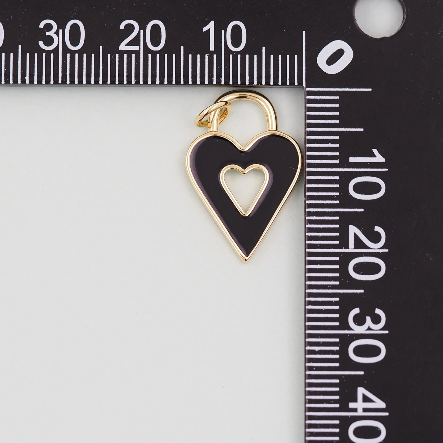 Gold Heart Charms,18K Gold Filled Heart Pendant,Enamel Heart Charm Bracelet Necklace for DIY Jewelry Making Supply
