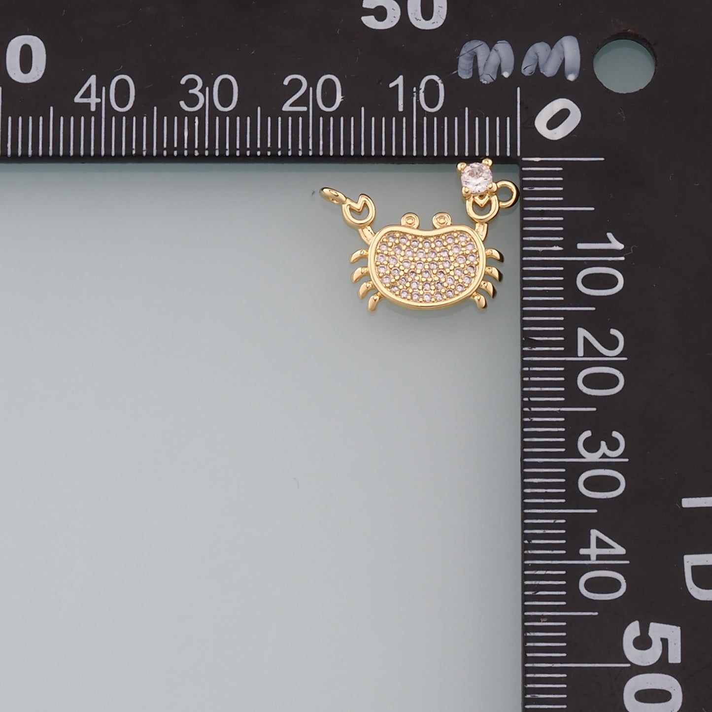 Gold Marine Life Charms,18K Gold Filled Crab Pendant,CZ Micro Pave Crab Charms Bracelet Necklace for DIY Jewelry Making Supply