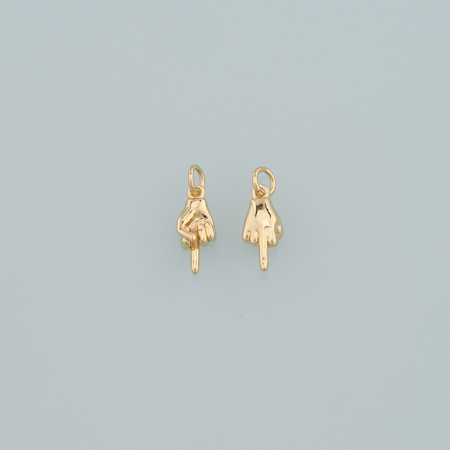Gold Hand Charms,18K Gold Filled Gesture Pendant,Hand Charm Bracelet Necklace for DIY Jewelry Making Supply