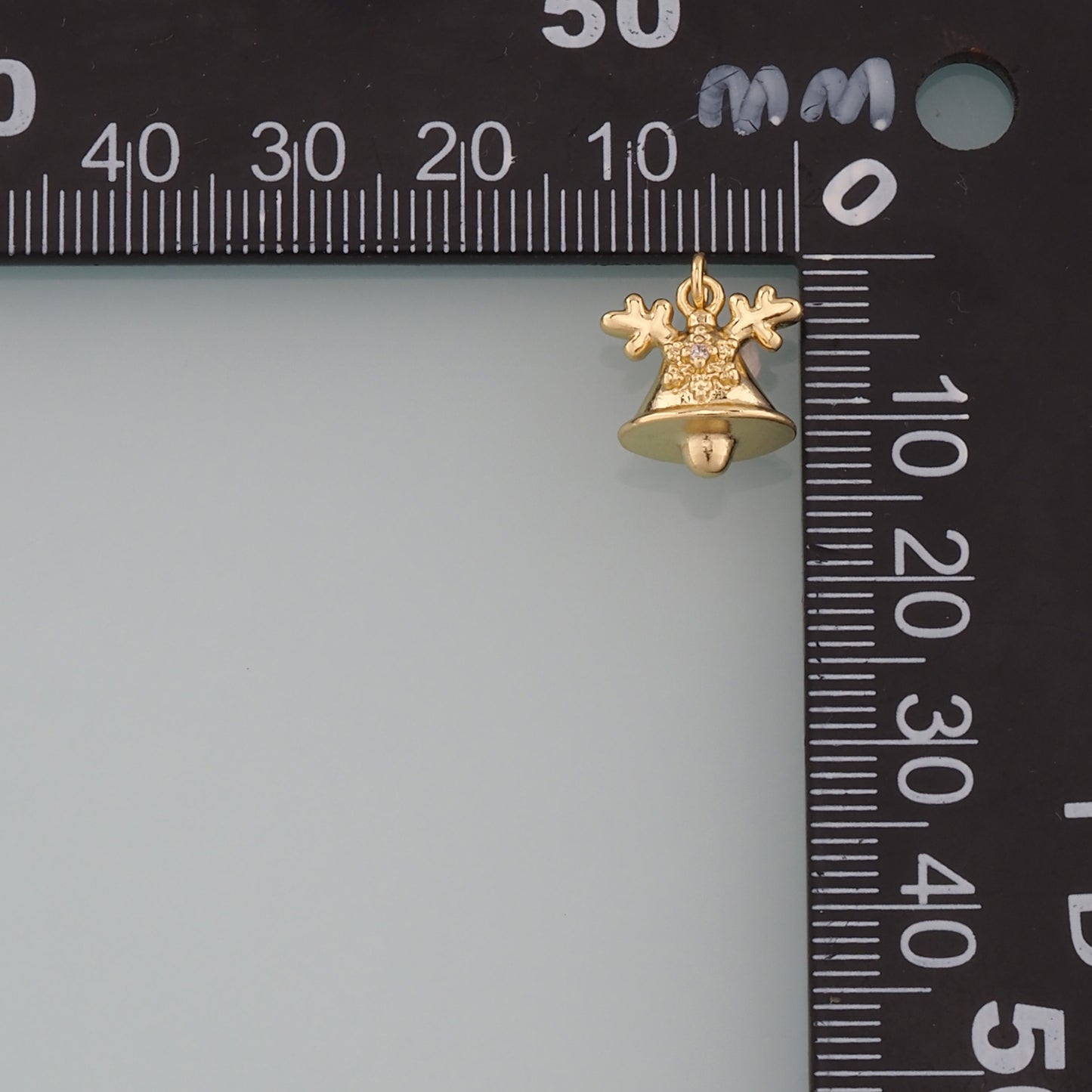 Gold Christmas Charms,18K Gold Filled Christmas Bells Pendant Charm Bracelet Necklace for DIY Jewelry Making Supply