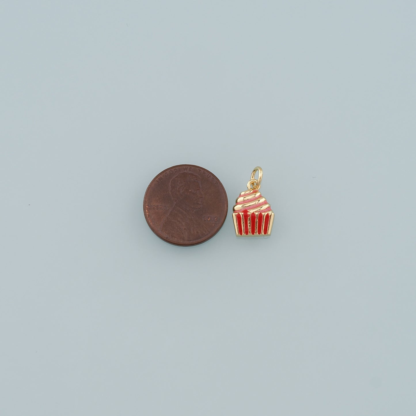 Gold Dessert Charms,18K Gold Filled Cake Pendant,Enamel Cake Charm Bracelet Necklace for DIY Jewelry Making Supply