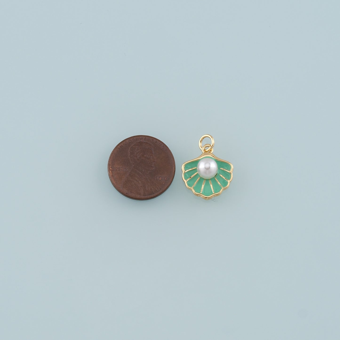 Gold Shell Charms,18K Gold Filled Pearl Scallop Pendant,Enamel Conch Shell Charm Bracelet Necklace for DIY Jewelry Making Supply