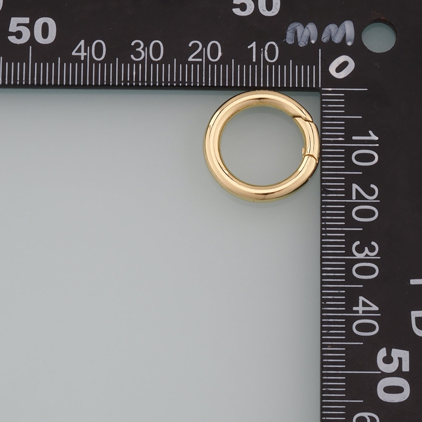 18K Gold Filled Round Carabiner Clasp,Carabiner Lock Connector,Spring Push Gate for DIY Jewelry Clasp Finding Necklace Bracelet