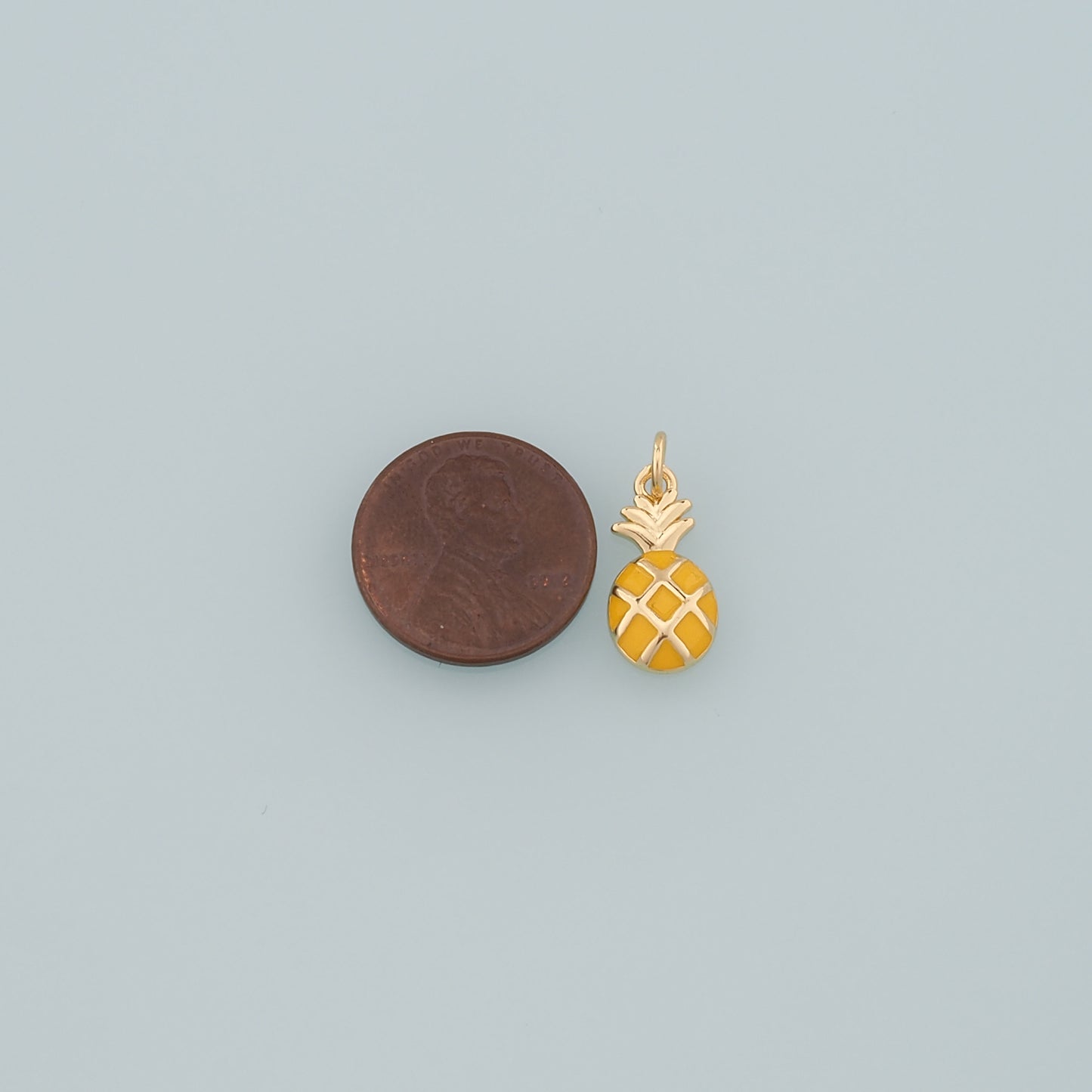 Gold Pineapple Charms,18K Gold Filled Pineapple Pendant,Enamel Fruit Charm Bracelet Necklace for DIY Jewelry Making Supply