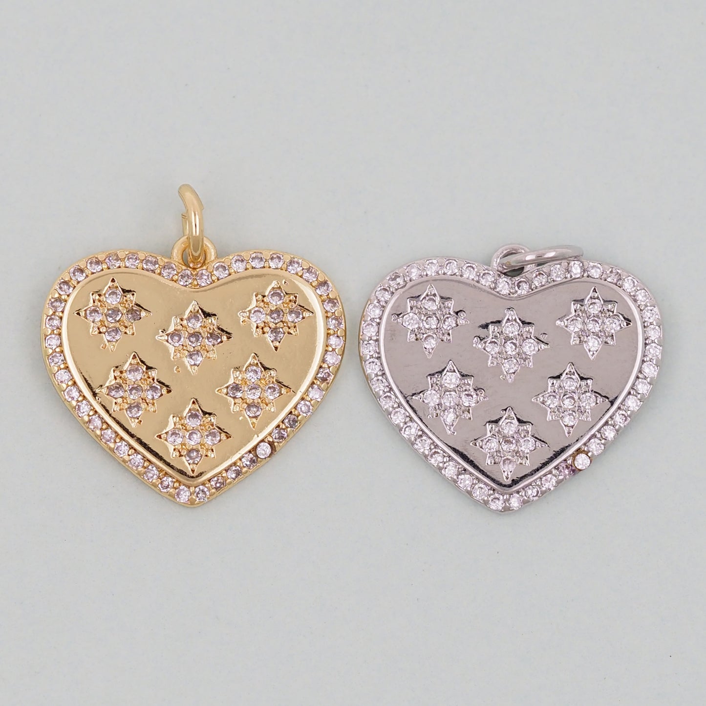 Gold Heart Charms,18K Gold Filled Heart Pendant,Heart Charm Bracelet Necklace for DIY Jewelry Making Supply