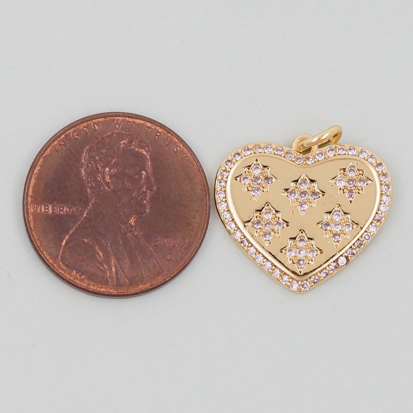 Gold Heart Charms,18K Gold Filled Heart Pendant,Heart Charm Bracelet Necklace for DIY Jewelry Making Supply