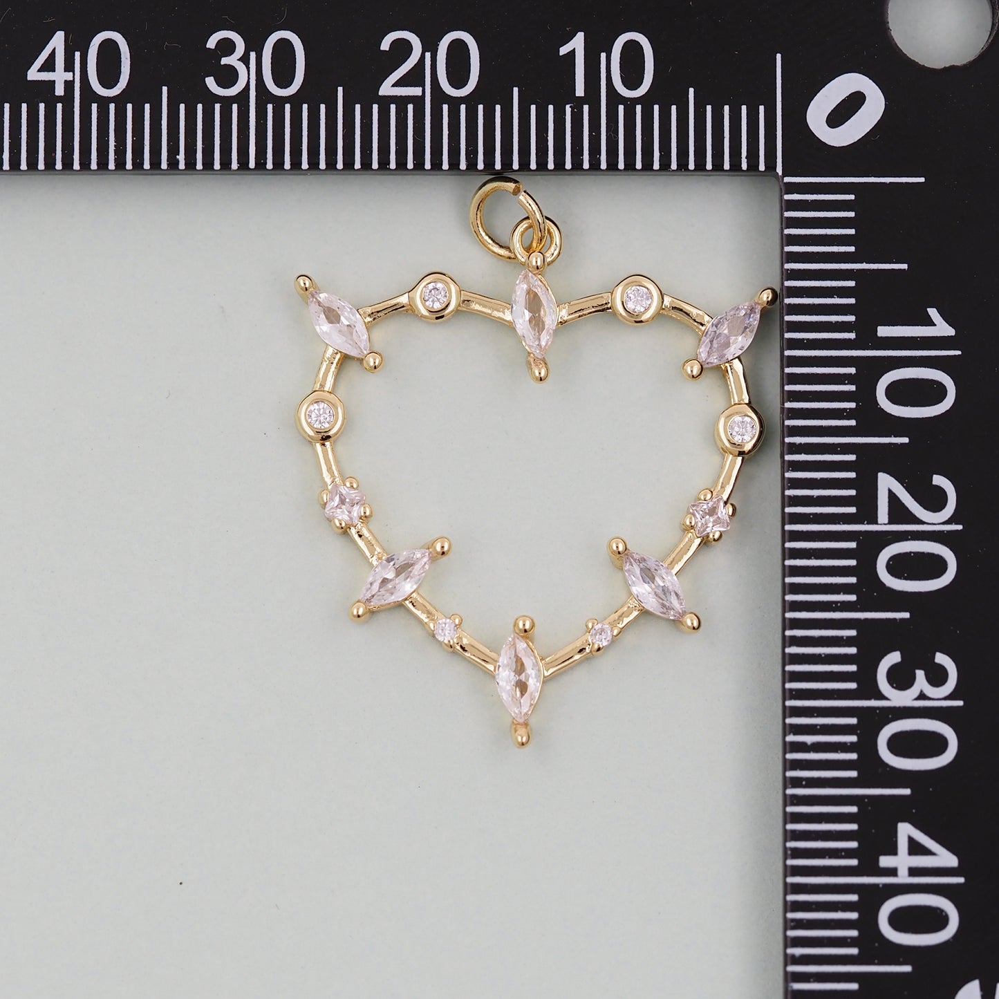 Gold Heart Charms,18K Gold Filled Heart Pendant,Heart Charm Bracelet Necklace for DIY Jewelry Making Supply