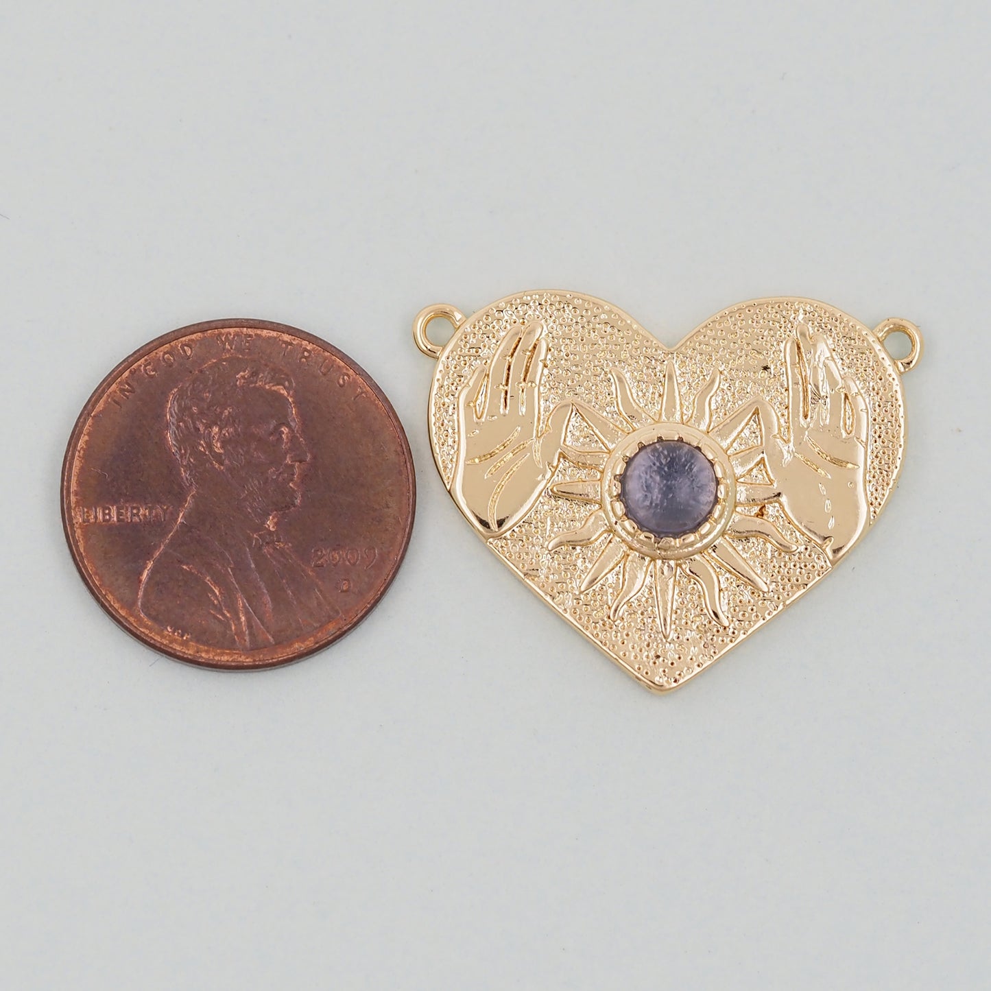 Gold Heart Charms,18K Gold Filled Heart Pendant,Heart Charm Bracelet Necklace for DIY Jewelry Making Supply