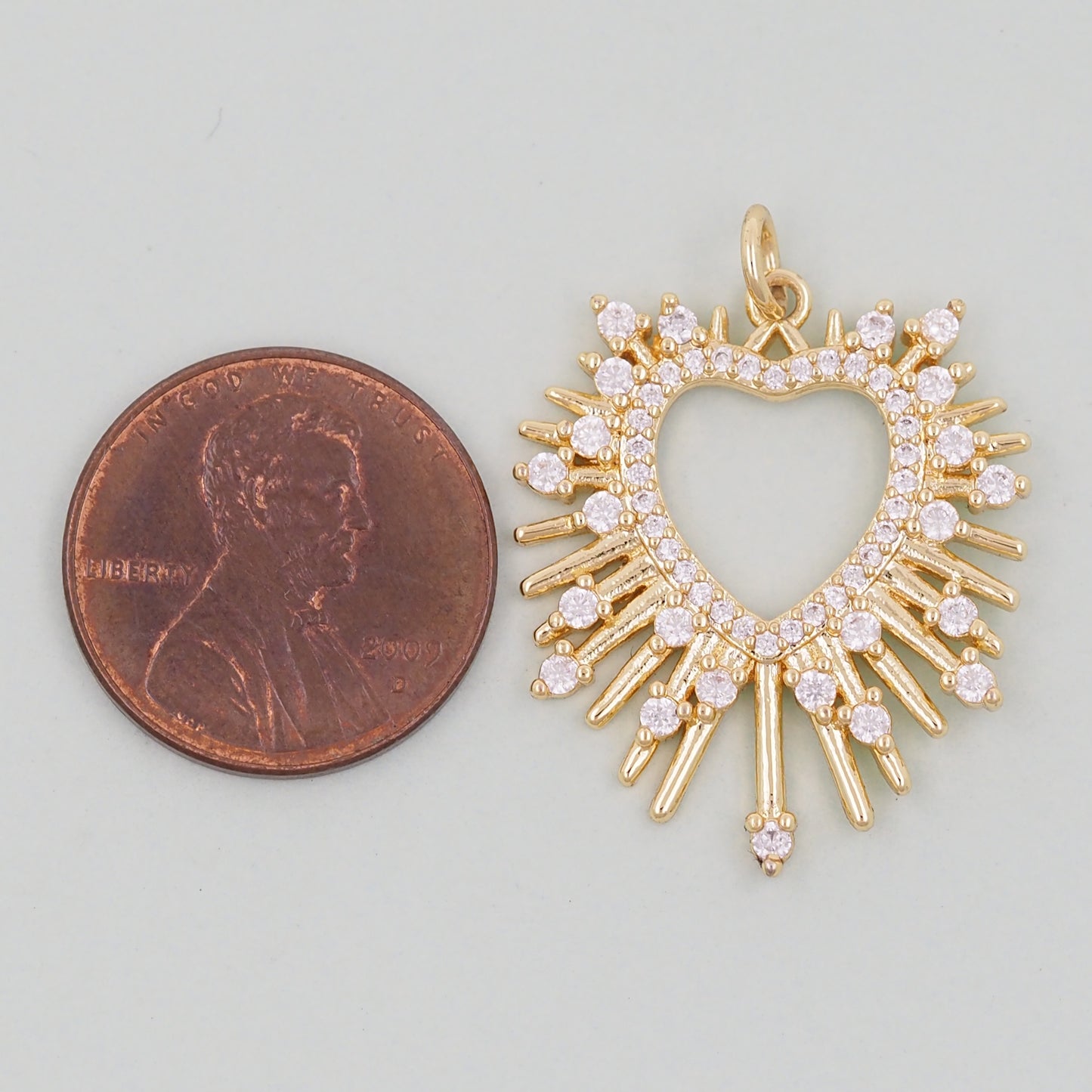 Gold Heart Charms,18K Gold Filled Heart Pendant,Heart Charm Bracelet Necklace for DIY Jewelry Making Supply