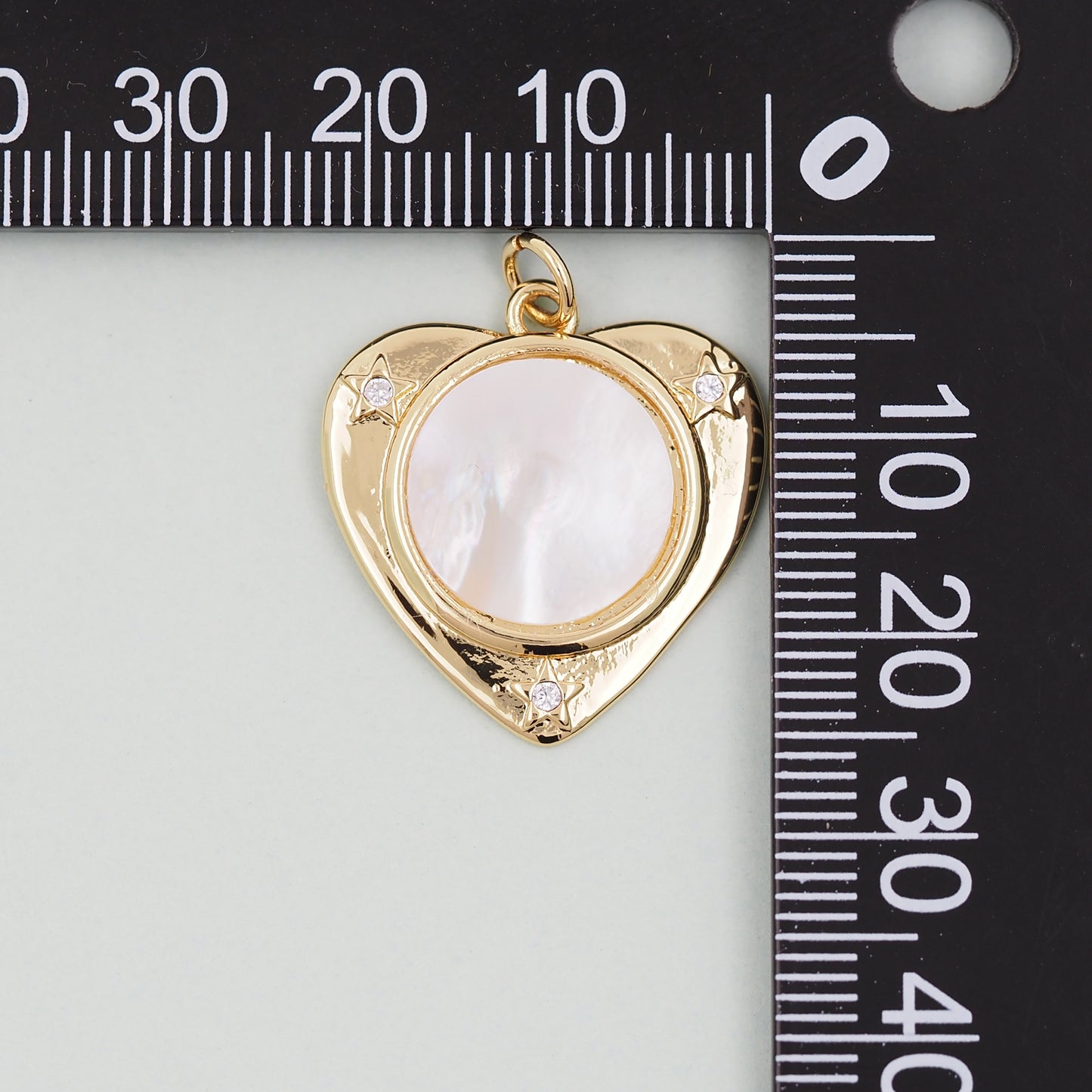 Gold Heart Charms,18K Gold Filled Heart Pendant,White Shell Heart Charm Bracelet Necklace for DIY Jewelry Making Supply