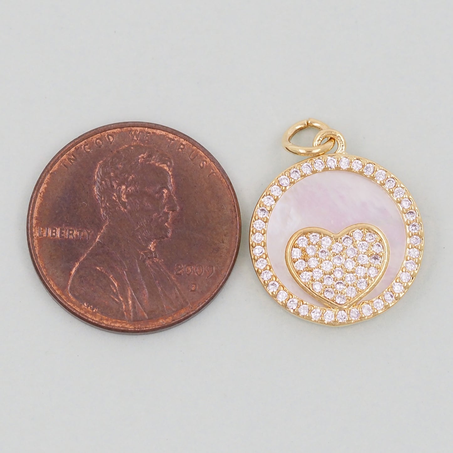 Gold Heart Charms,18K Gold Filled Heart Pendant,White Shell Heart Charm Bracelet Necklace for DIY Jewelry Making Supply