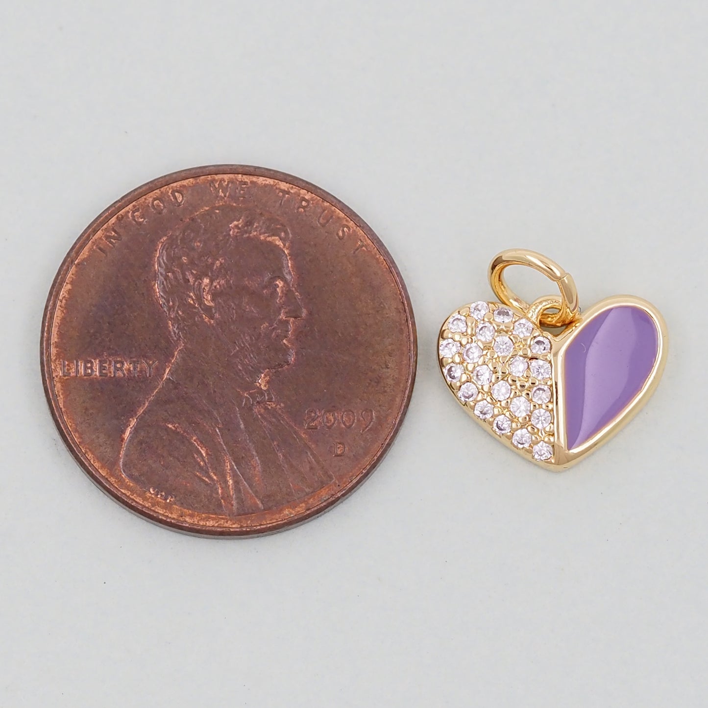 Gold Heart Charms,18K Gold Filled Enamel Heart Pendant,Heart Charm Bracelet Necklace for DIY Jewelry Making Supply
