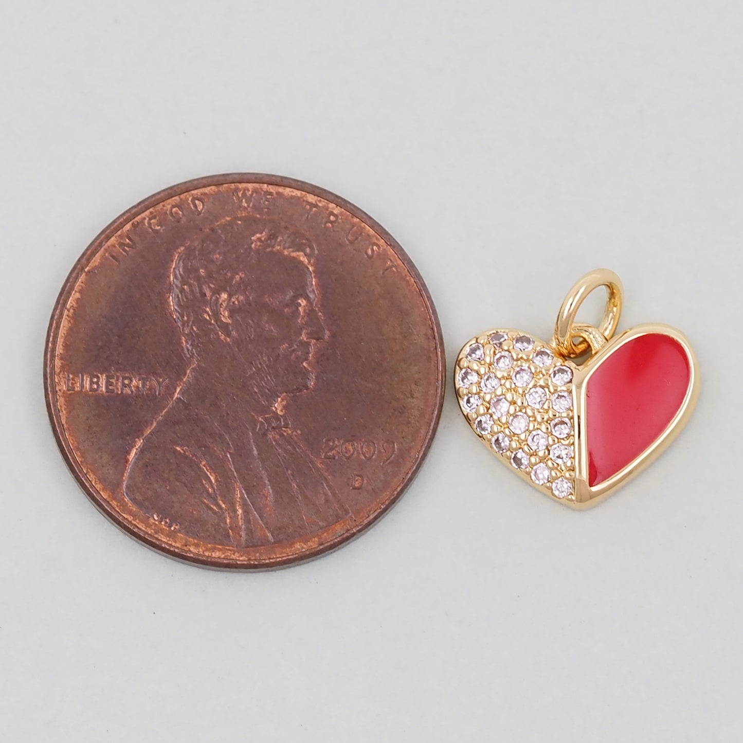 Gold Heart Charms,18K Gold Filled Enamel Heart Pendant,Heart Charm Bracelet Necklace for DIY Jewelry Making Supply