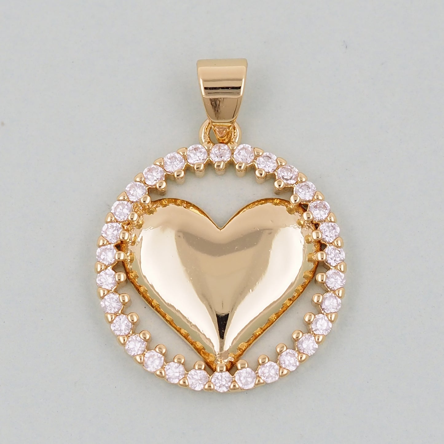 Gold Heart Charms,18K Gold Filled Heart Pendant,Heart Charm Bracelet Necklace for DIY Jewelry Making Supply