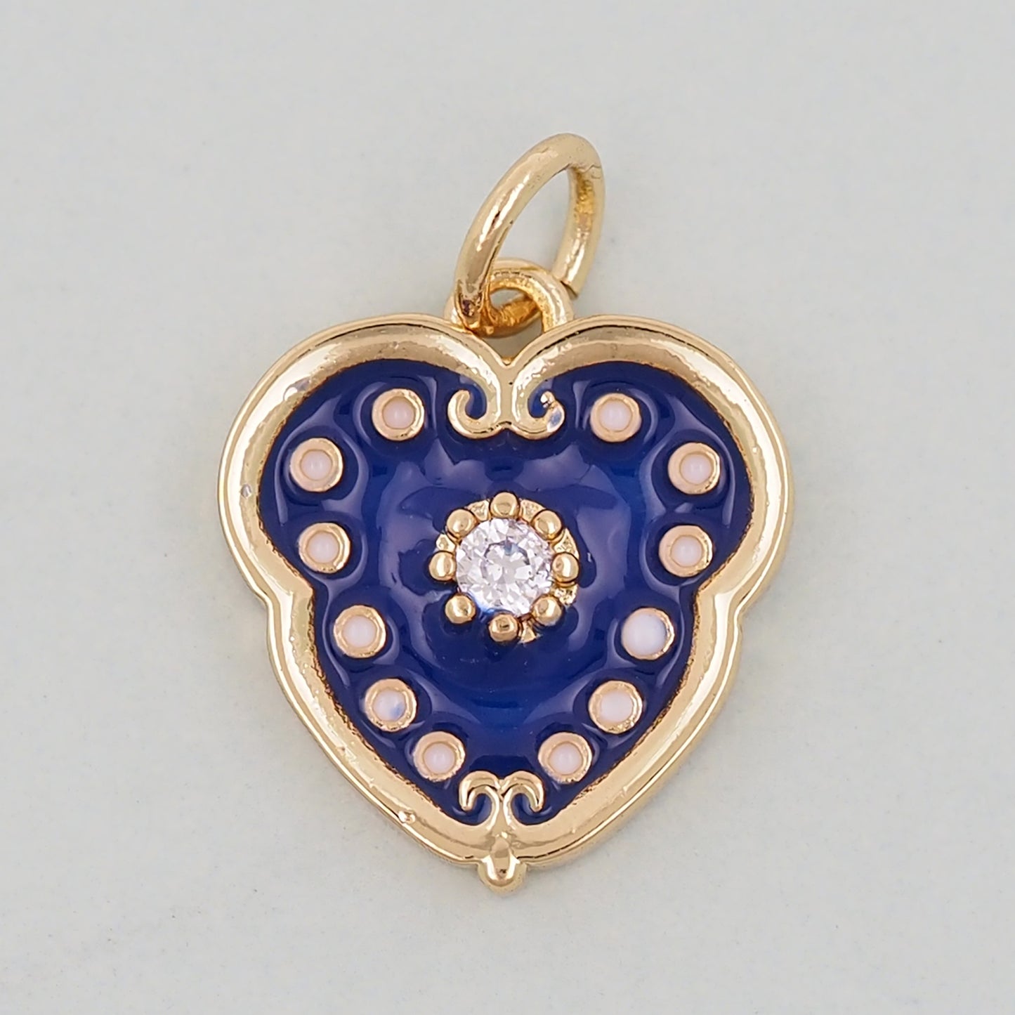 Gold Heart Charms,18K Gold Filled Heart Pendant,Heart Charm Bracelet Necklace for DIY Jewelry Making Supply
